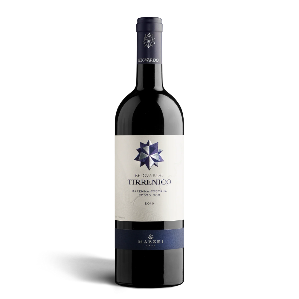 Вино Маззеі Бельгуардо Тірреніко Маремма Тоскана Россо 2019 15% чер сух 0,75