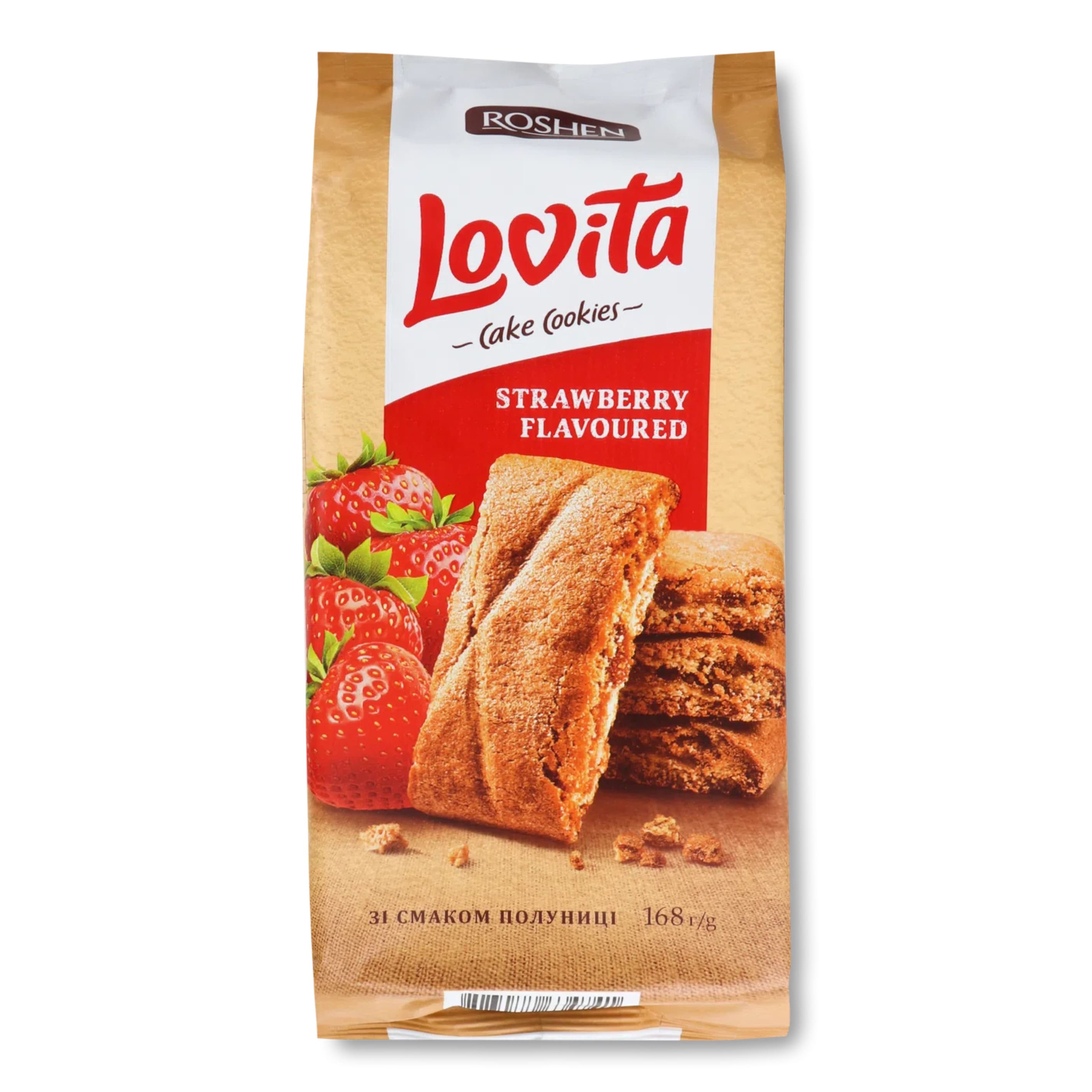 Печиво здобне Lovita Cake Cookies полуниця 168г