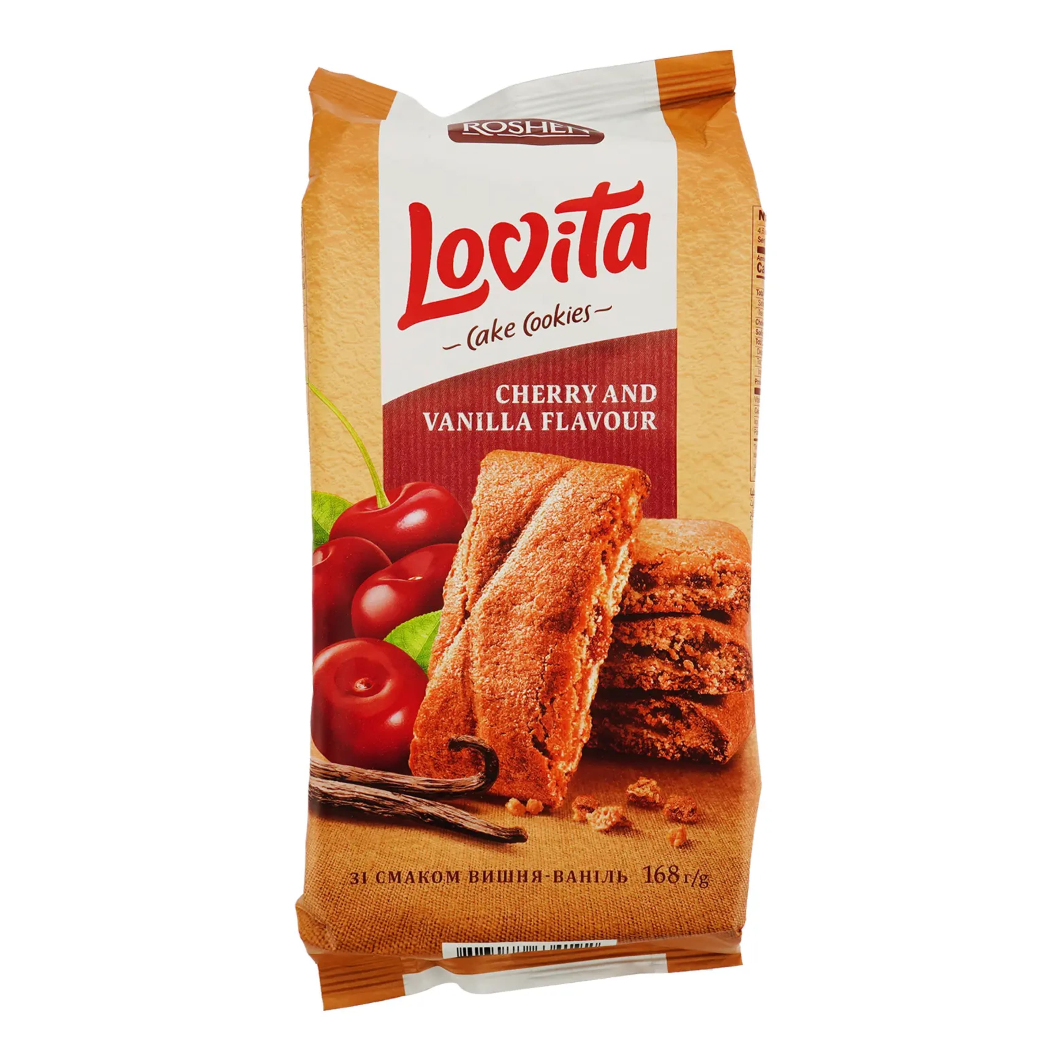 Печиво здобне Lovita Cake Cookies вишня-ваніль 168г