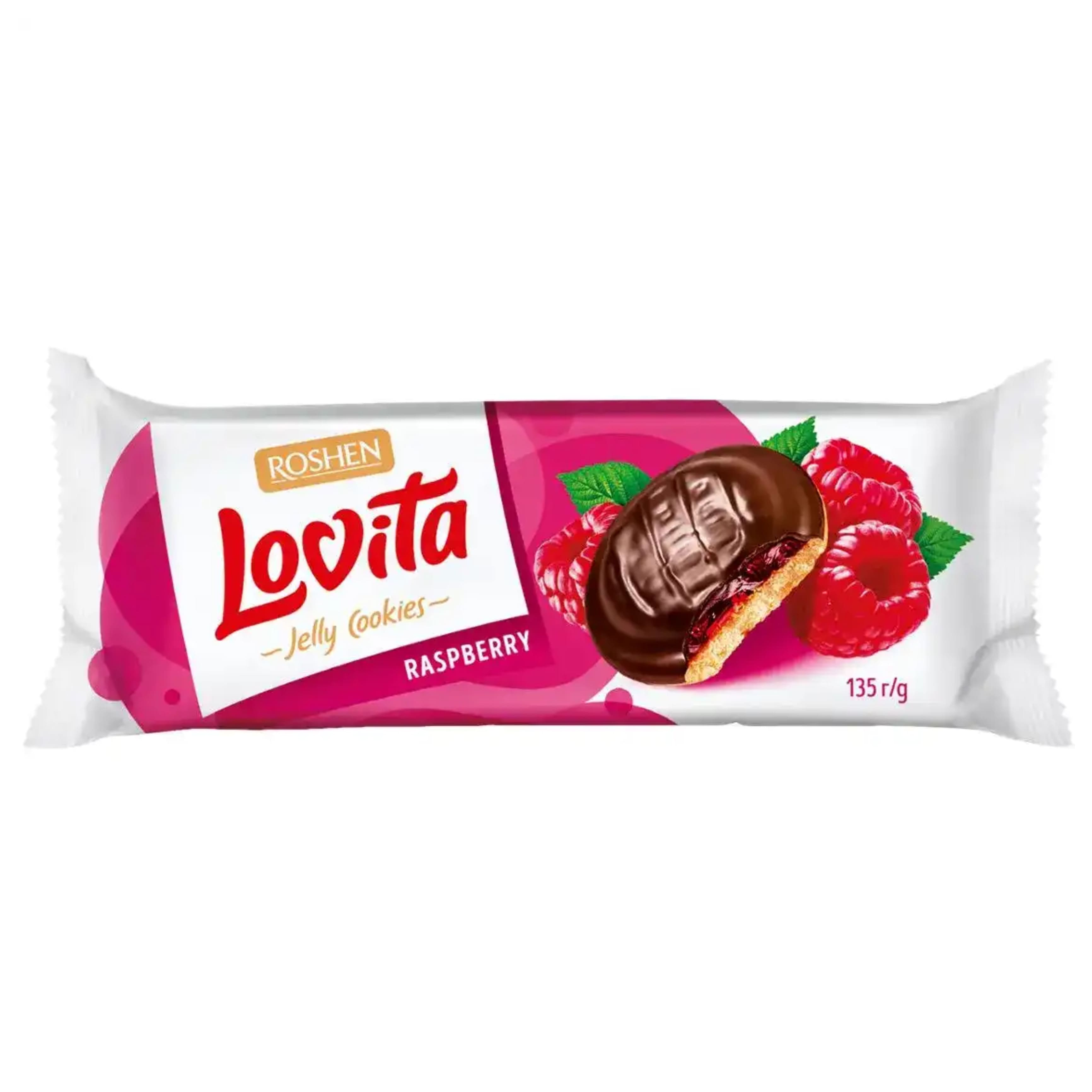 Печиво здобне Lovita Jelly Cookies желе смак малини 135г