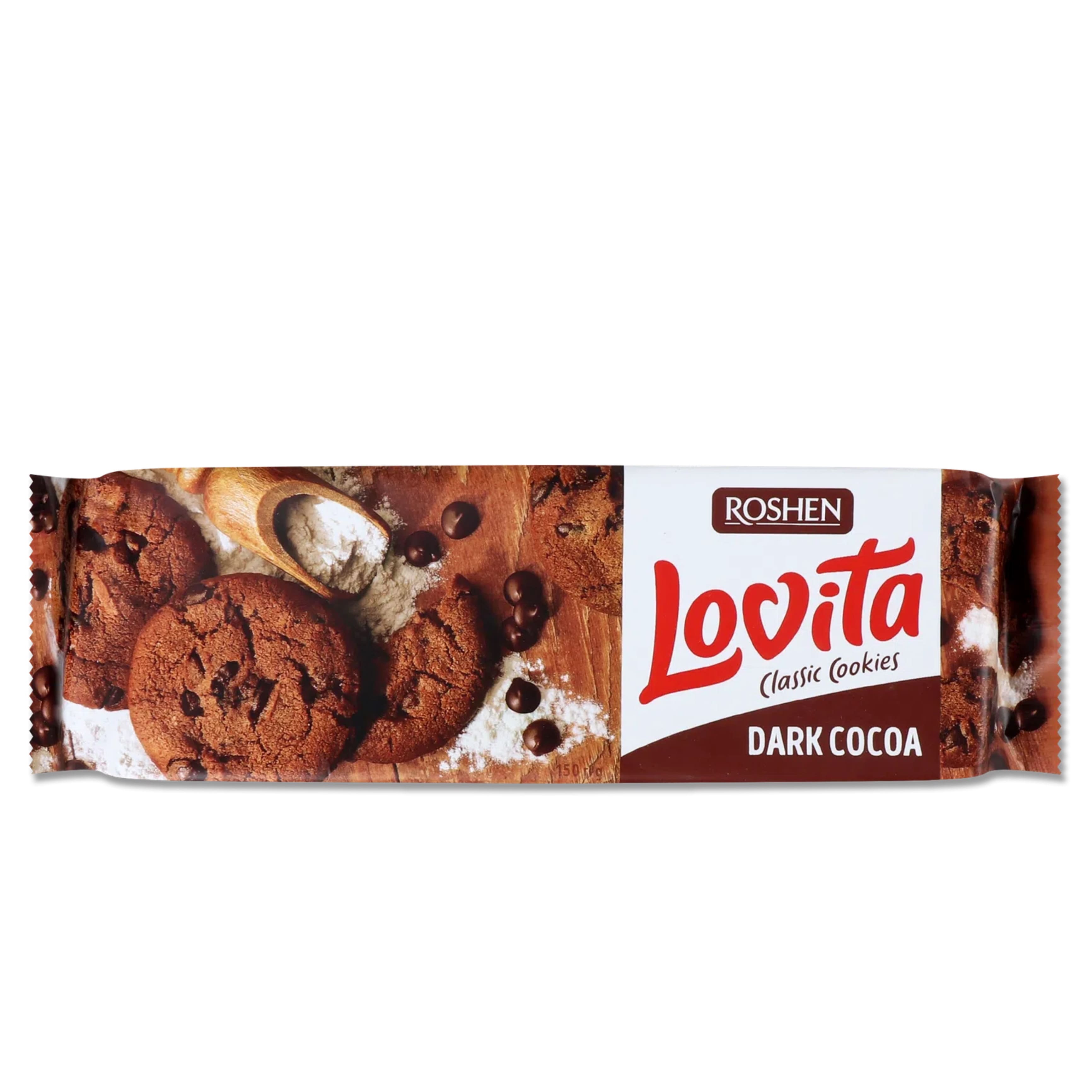 Печиво здобне Lovita Classic Cookies какао шматочки глазурі 150г