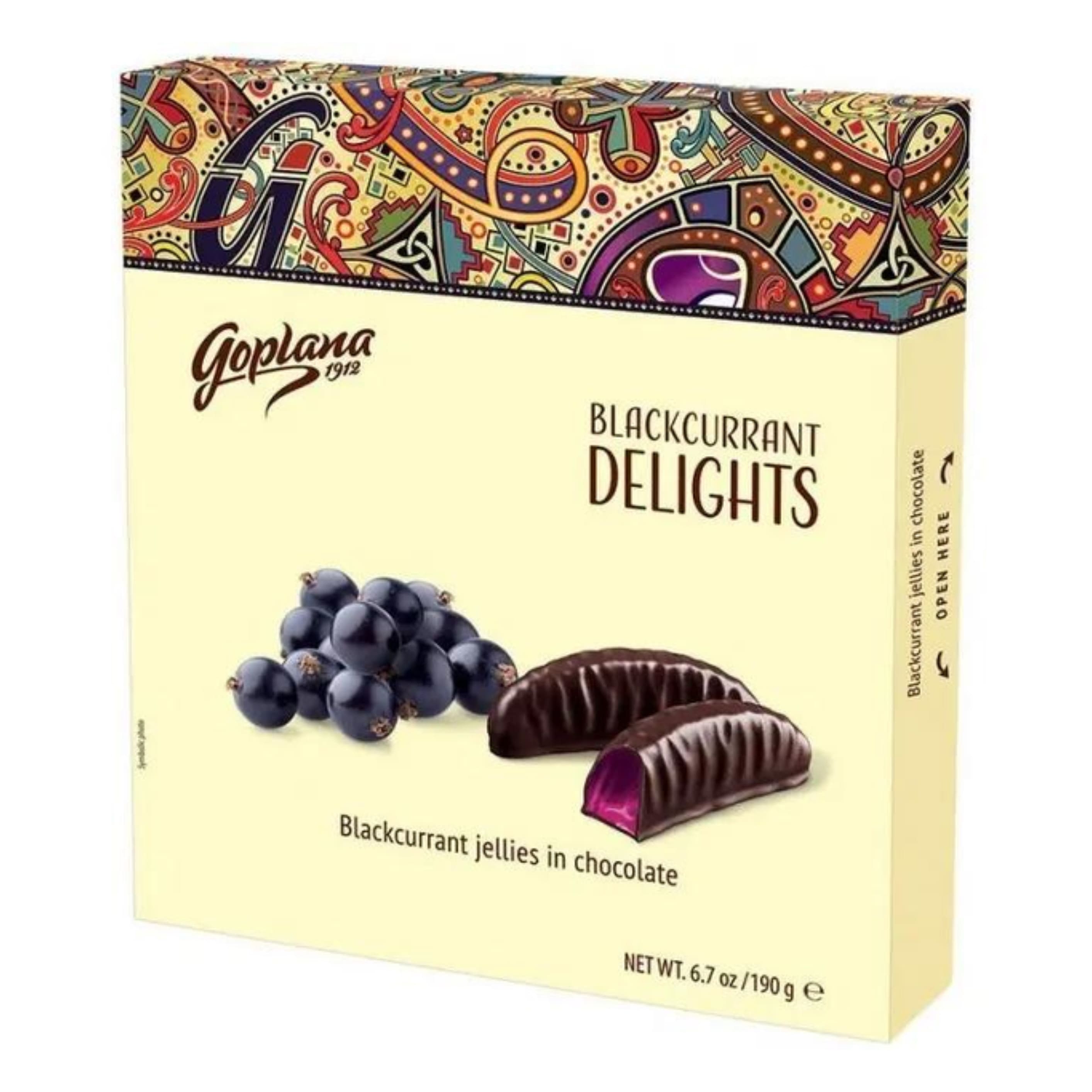 Мармелад жувальний Delights смородиновий в шоколаді 190г TM Colian