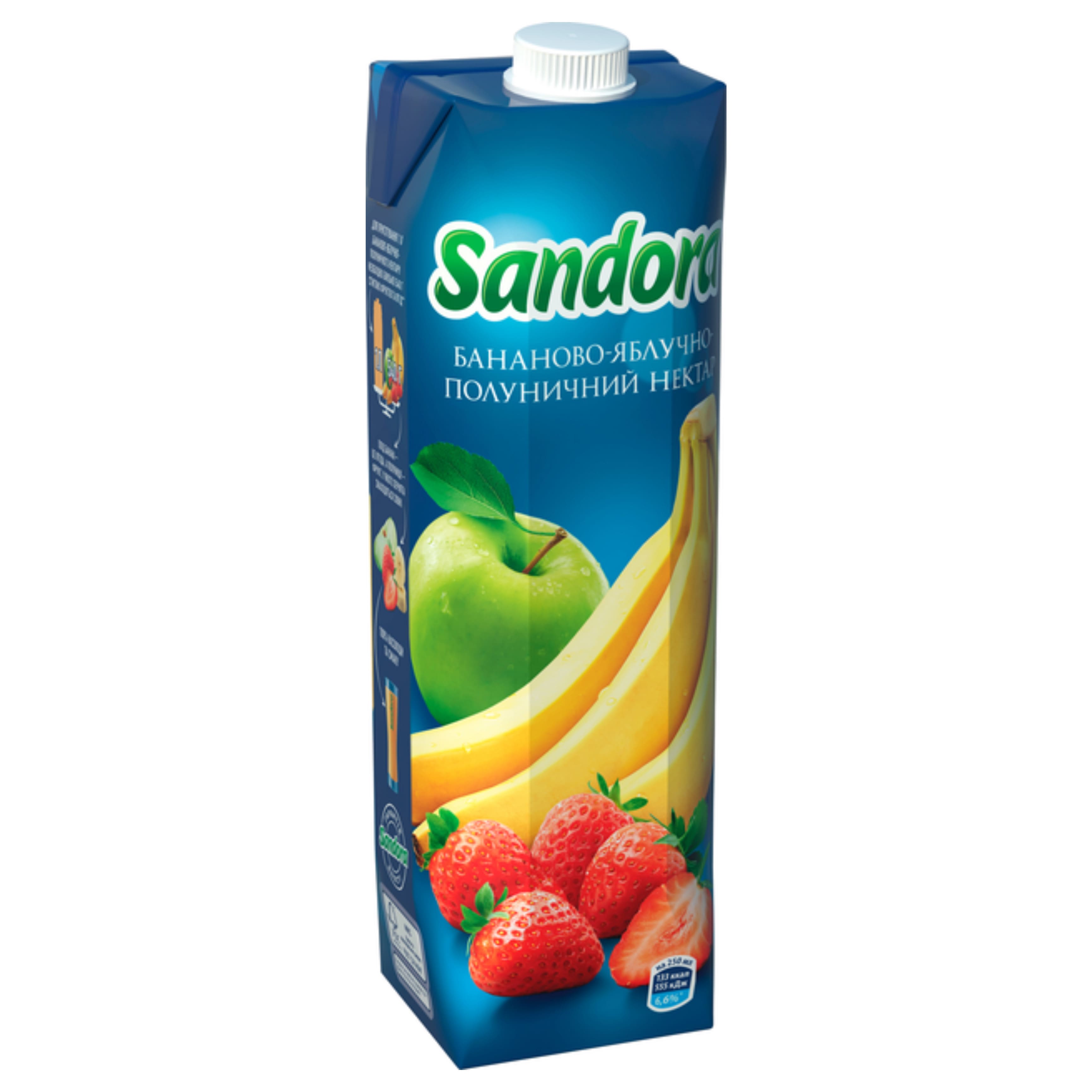 Нектар Sandora Бананово-Яблучно-Полуничний 0.95 л тетра-пак
