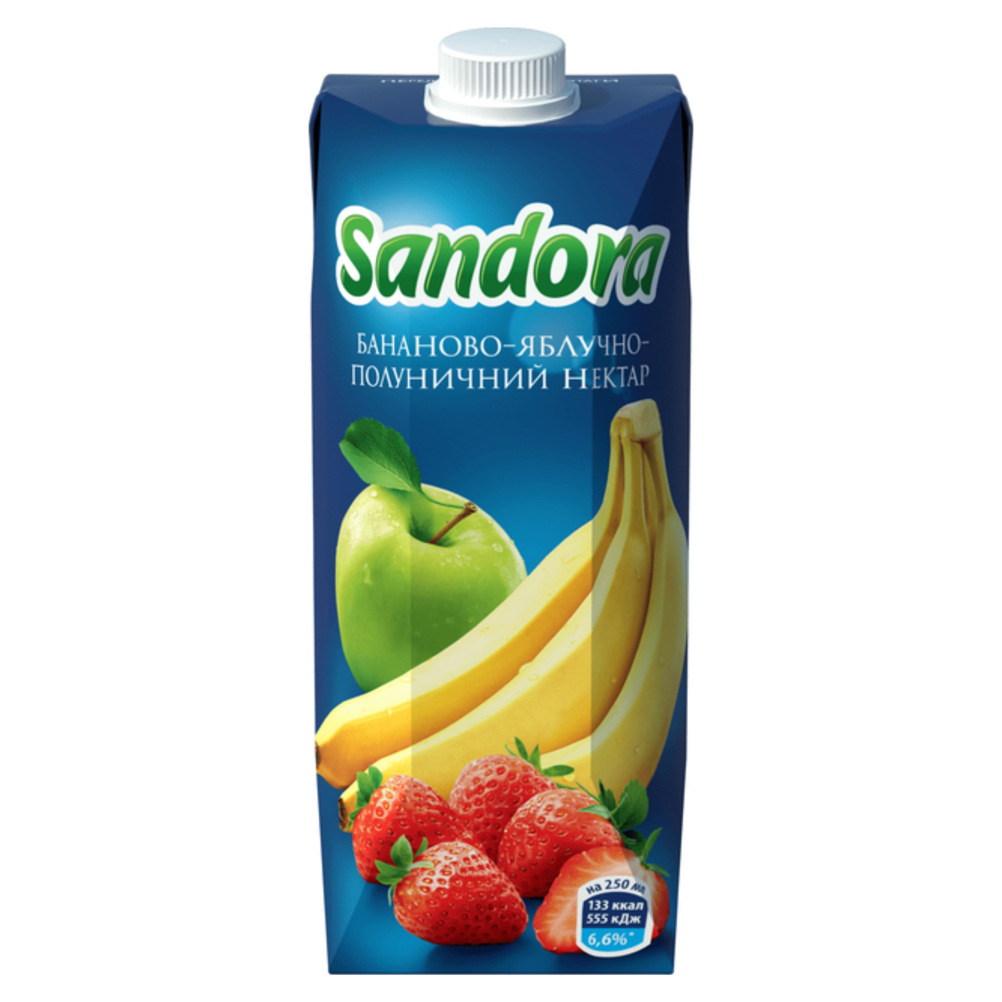 Нектар Sandora Бананово-Яблучно-Полуничний 0.5 л тетра-пак