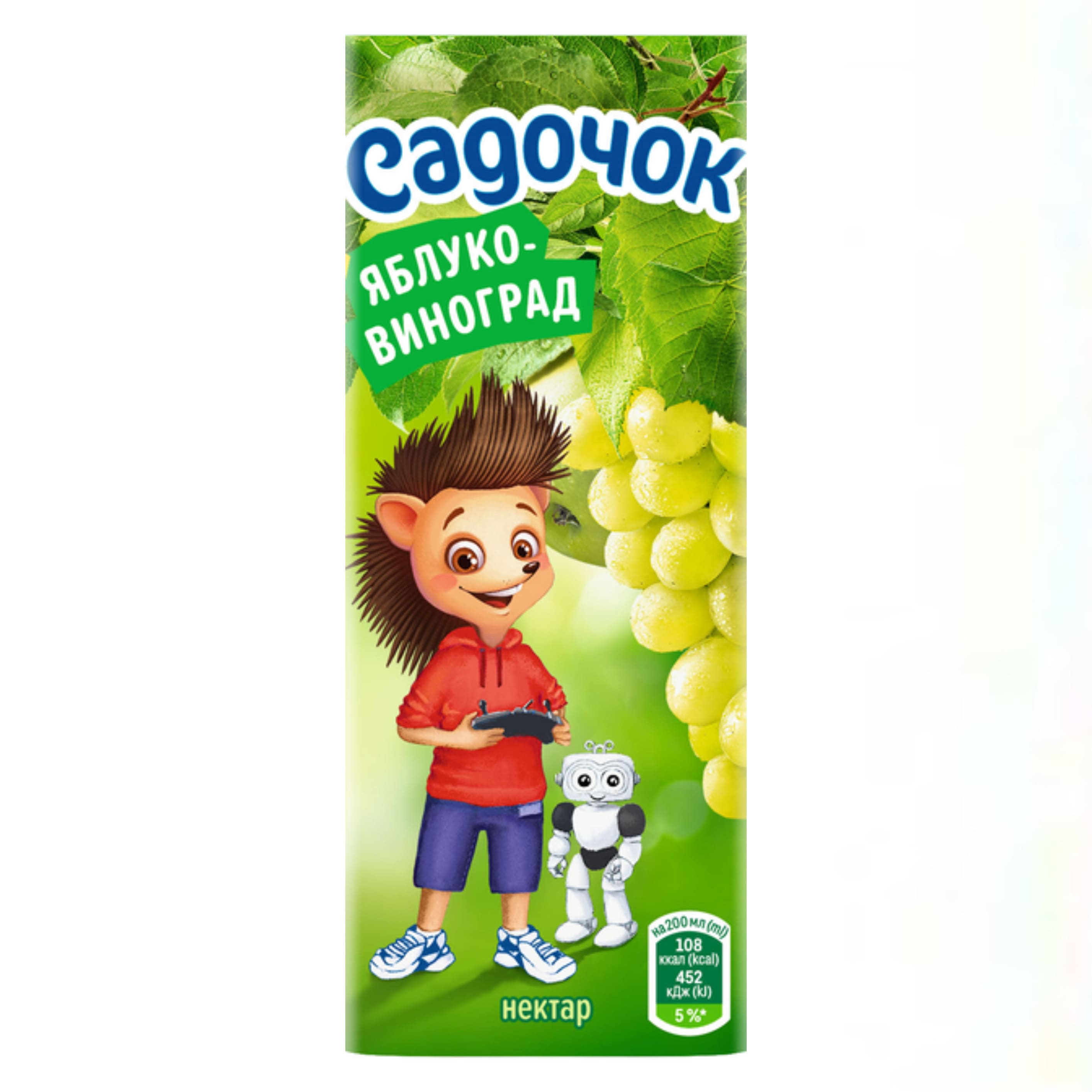 Нектар Садочок Яблуко-Виноград 0.2 л тетра-пак