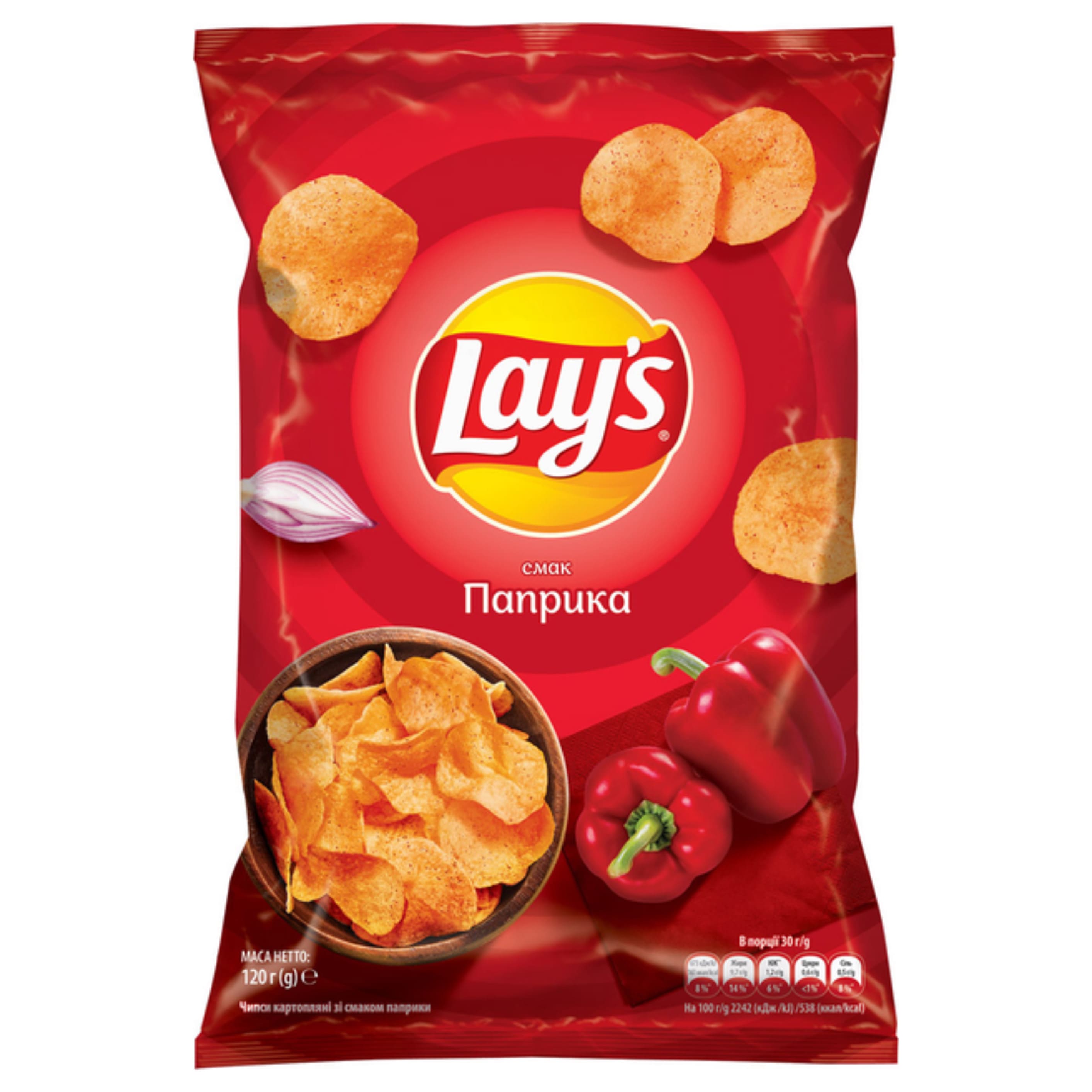 Чіпси картопляні Lays Паприка 0.120кг