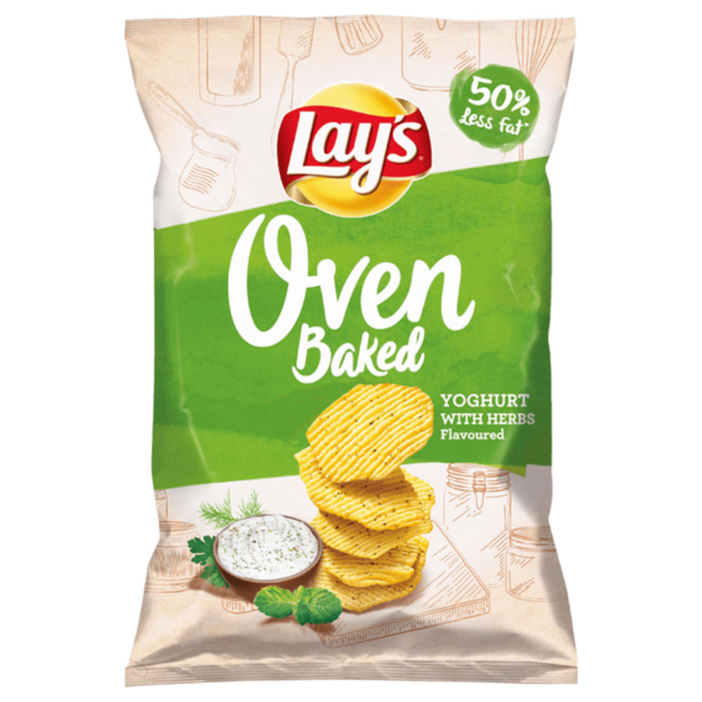 Чіпси картопляні запечені зі смаком йогурту з травами, ТМ Lay's Baked 125 г