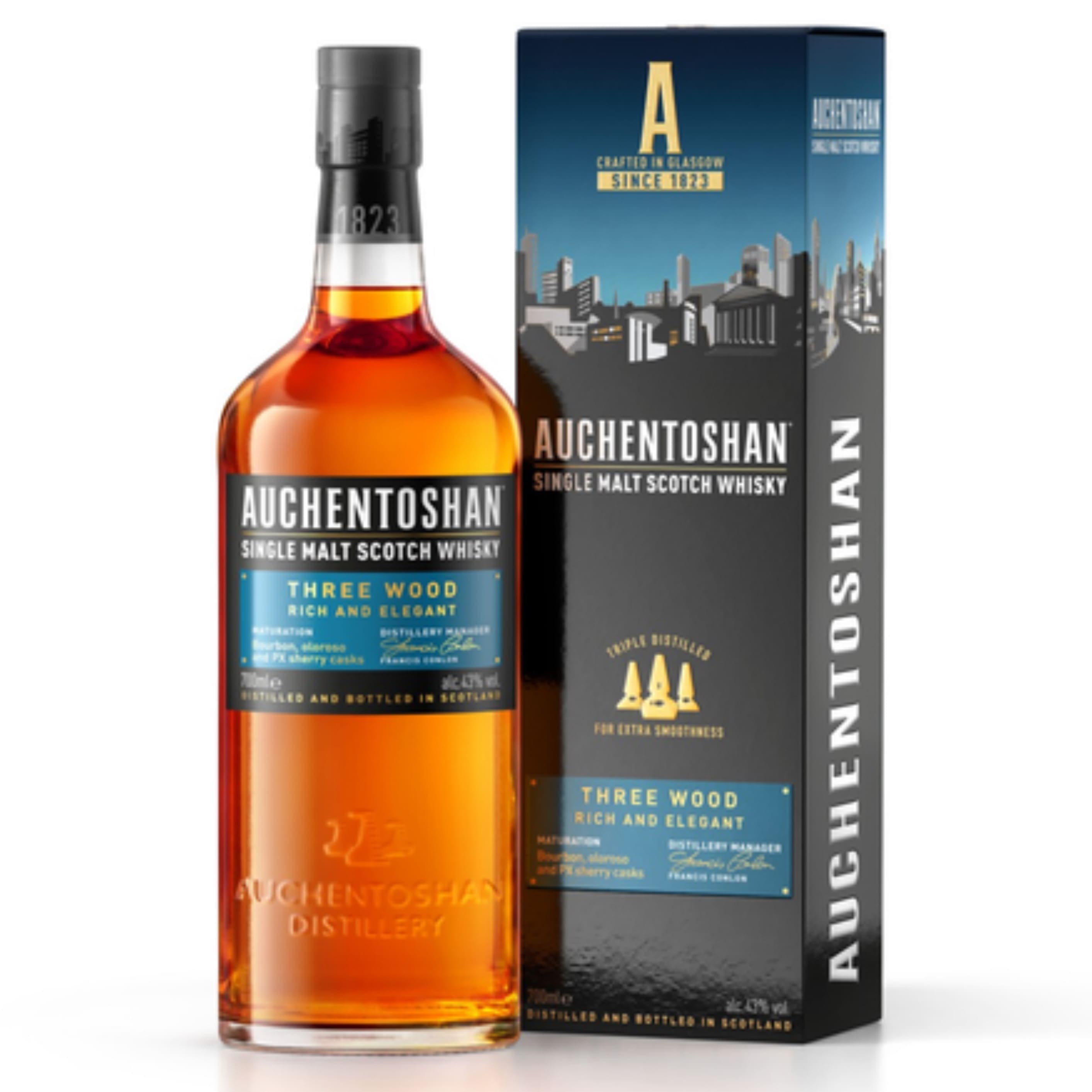 Віскі Auchentoshan Three Wood 43% 0.7 л