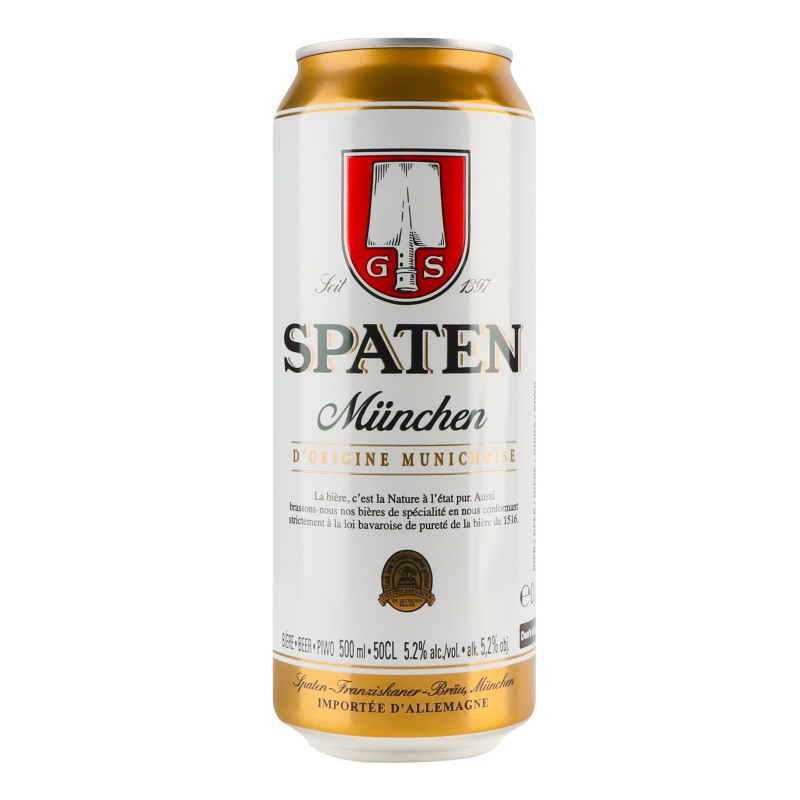 Пиво Spaten Hell Munchen світле фільтр. 5.2% 0.5 л з/б