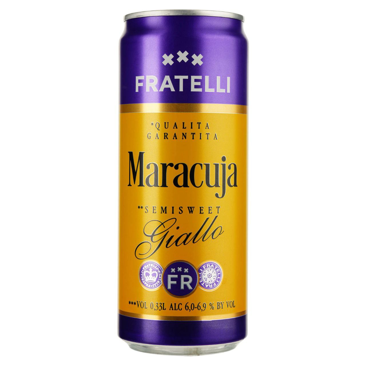 Напій вин. ігр. Fratelli Maracuja Giallo н/сол. білий 6.9% 0.33 л з/б