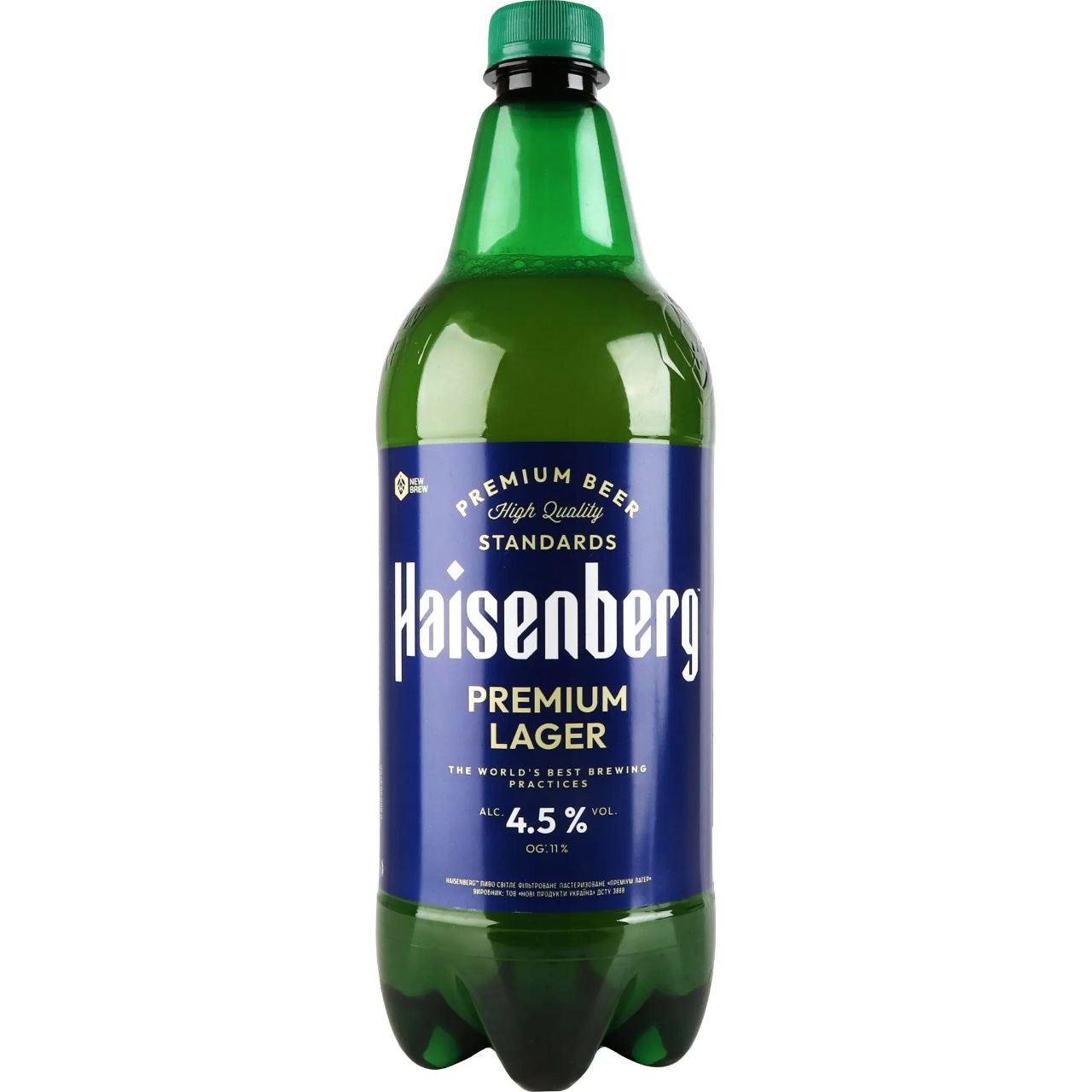 Пиво Haisenberg Premium Lager світле 4.5% 1 л ПЕТ