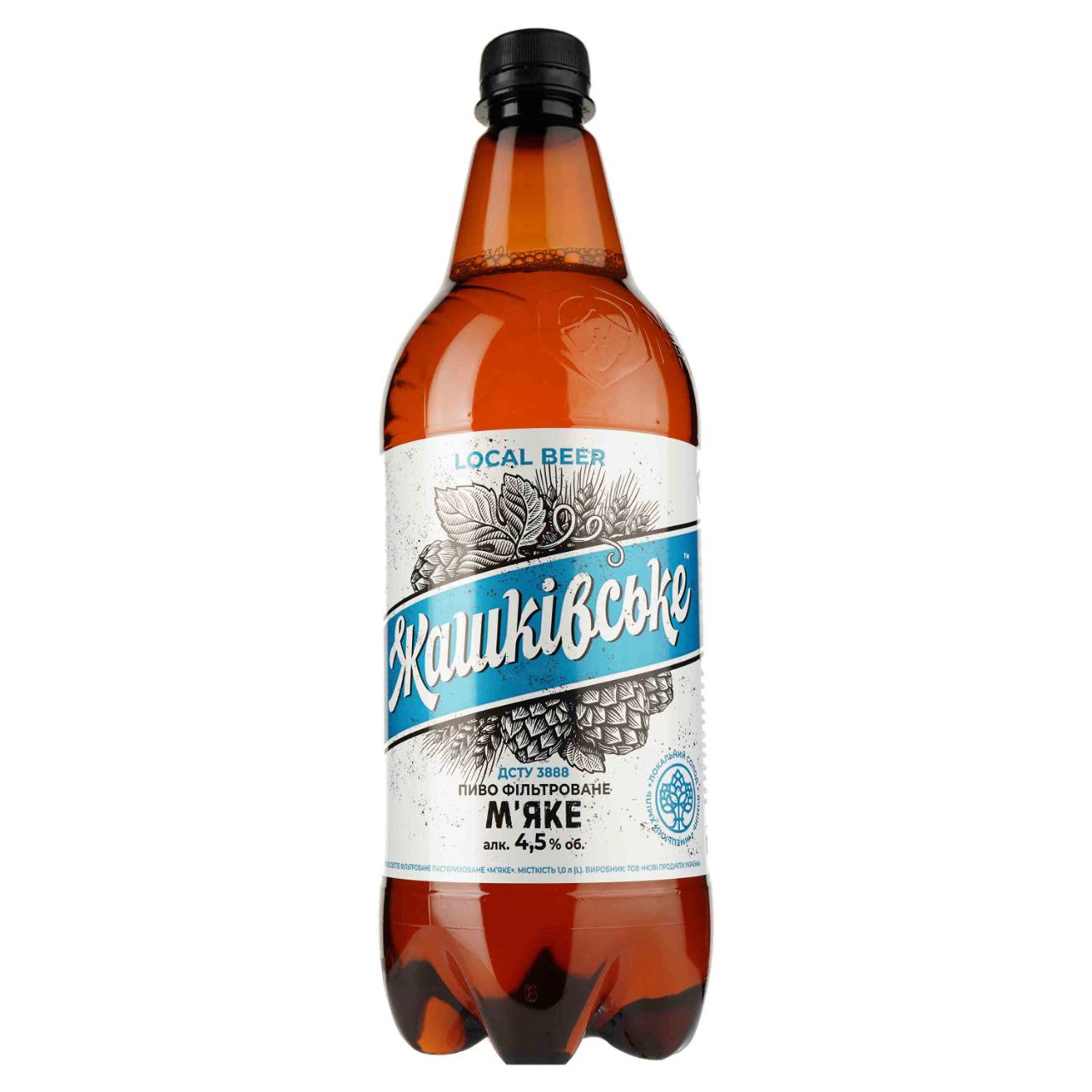 Пиво Жашківське М'яке світле фільтр. 4.5% 1 л ПЕТ