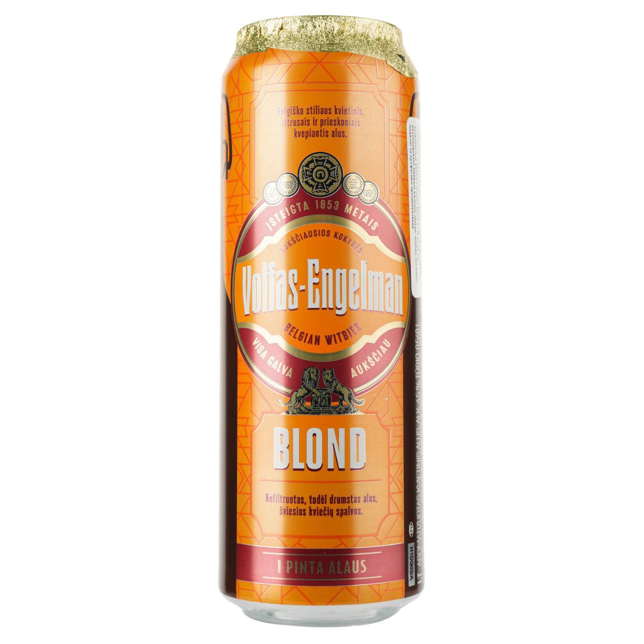 Пиво Volfas Engelman Blond світле 4.5% 0.568 л з/б