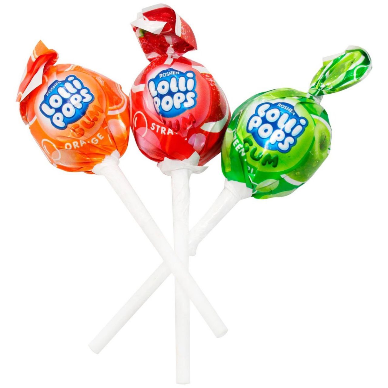 Карамель Рошен Lollipops GUM Фруктовий мікс 920г