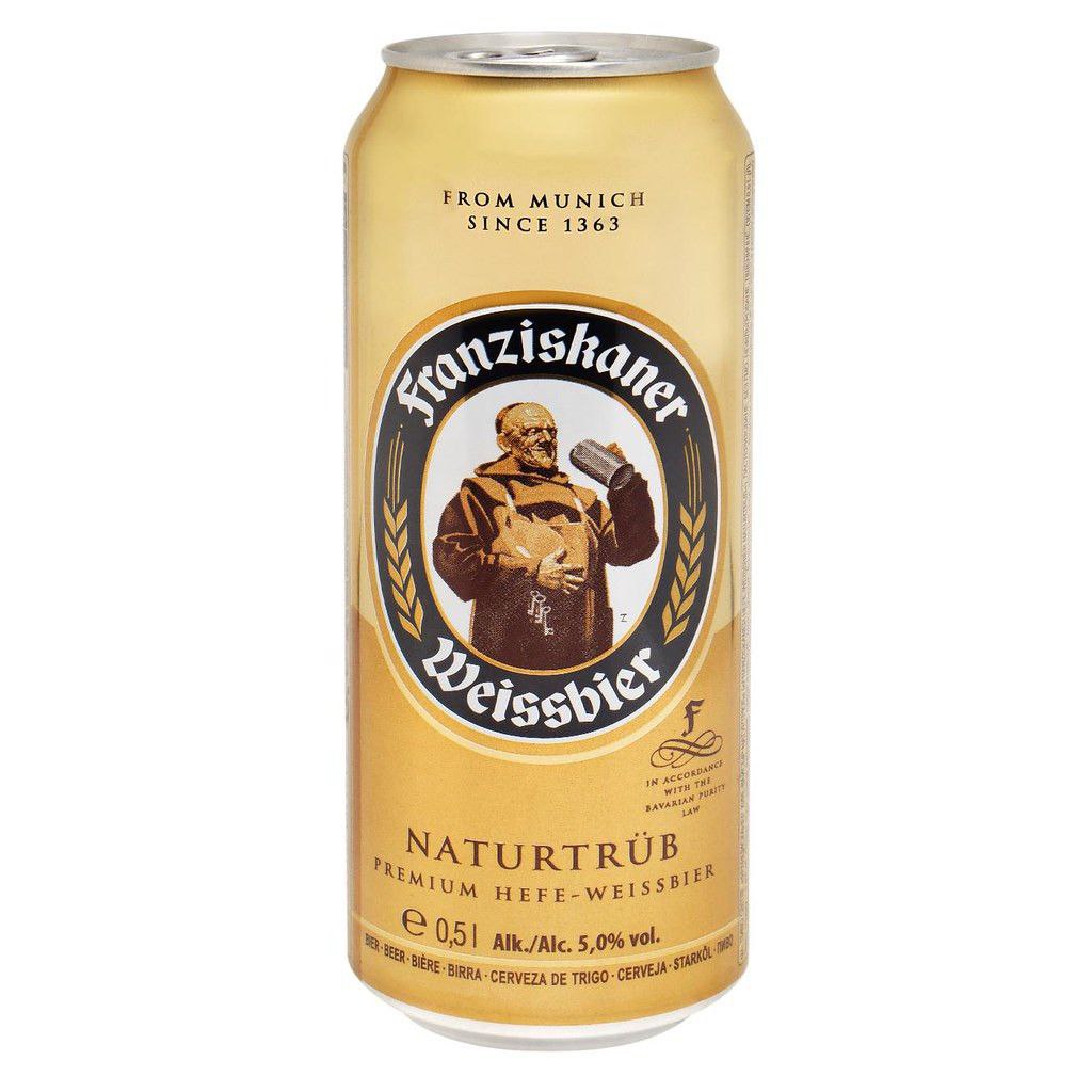 Пиво Franziskaner Naturtrub Hefe Weissbier світле 5% 0.5 л з/б