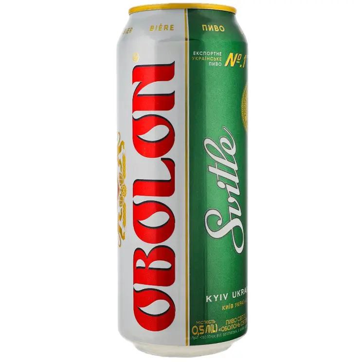 Пиво Оболонь Світле 4.5% 0.5 л з/б