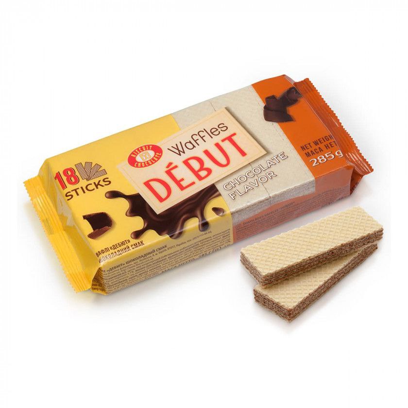 Вафлі ДЕБЮТ ХБФ шоколад 285г