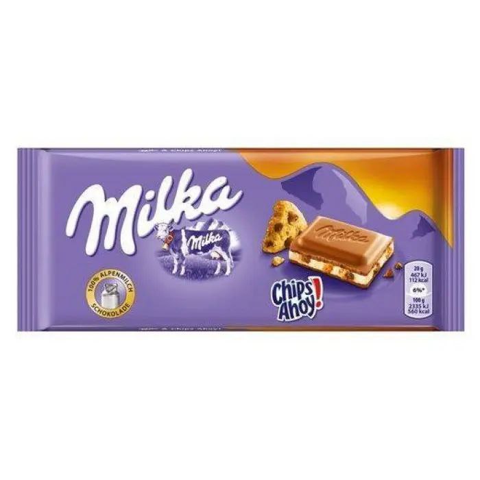 Шоколад Milka Chips Ahoy молочний з хрусткими шматочками печива 100г