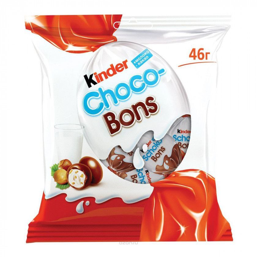 Цукерки з молочно-горіховою начинкою Кіндер Шоко-Бонс 46г