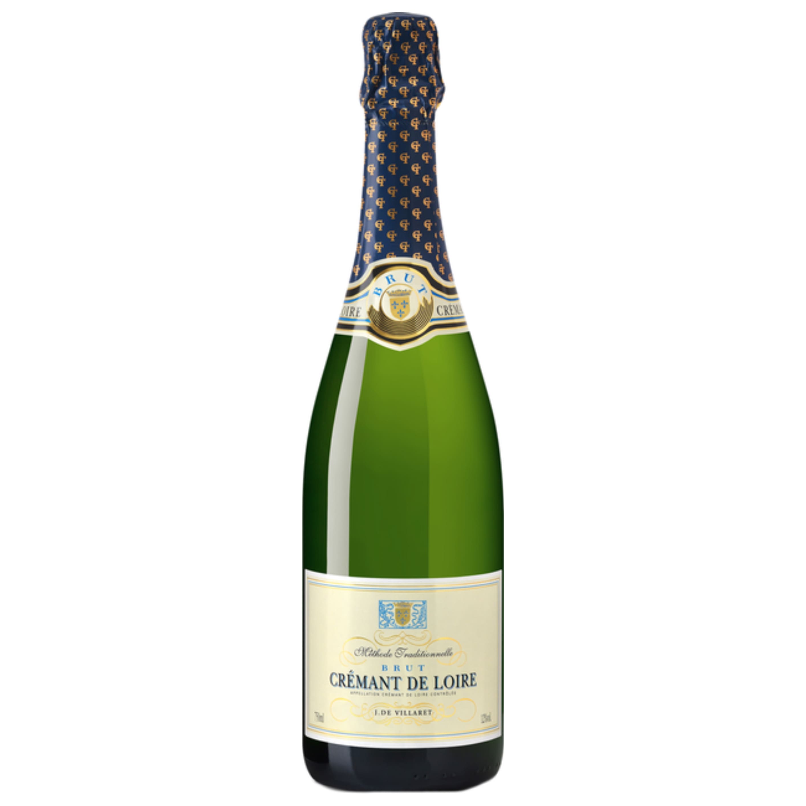 Вино ігристе J. De Villaret Cremant de Loire Brut сухе біле 12% 0.75 л