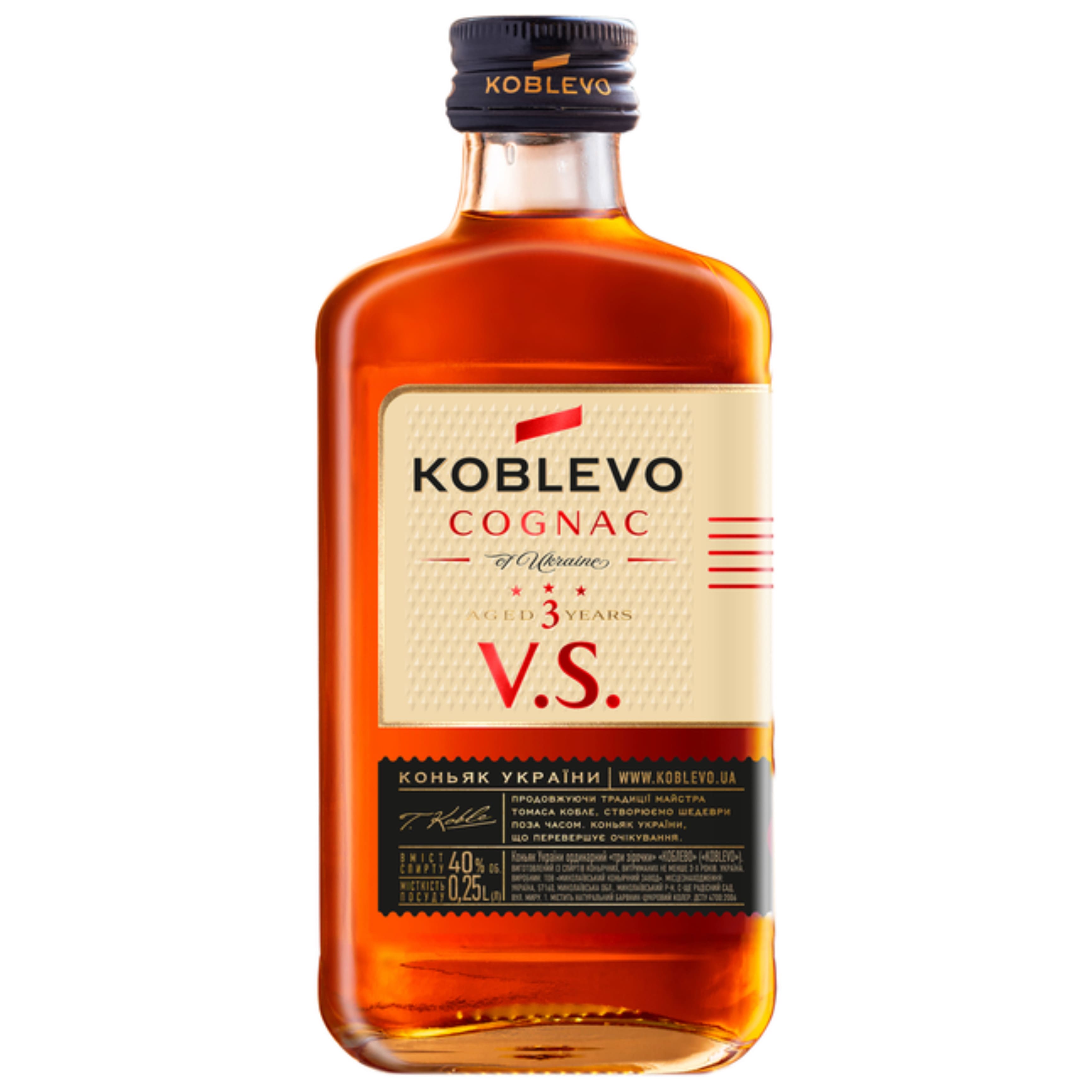 Коньяк Коблево  3 зірочки, 40%  0,25 л