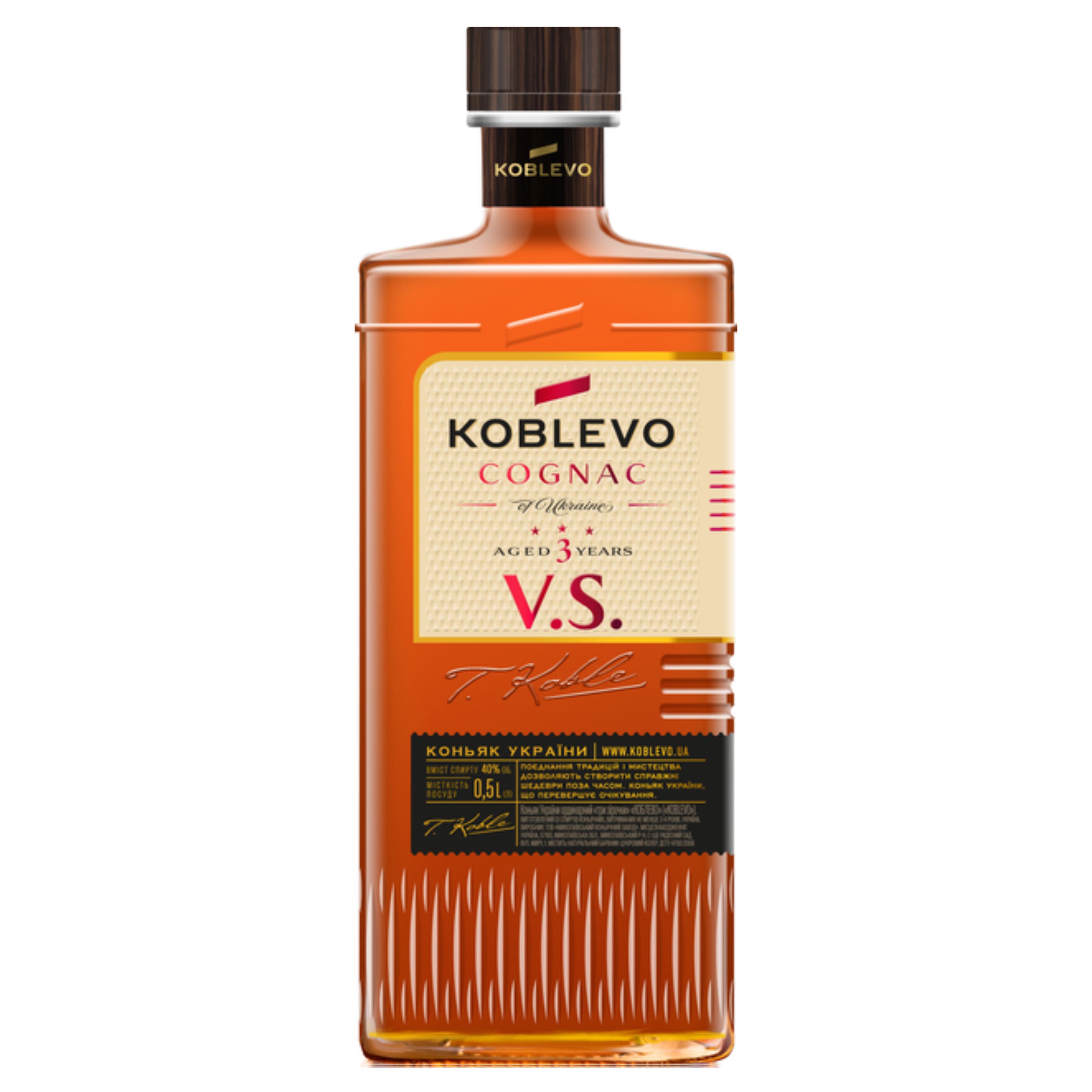 Коньяк Коблево  3 зірочки, 40%  0,5 л