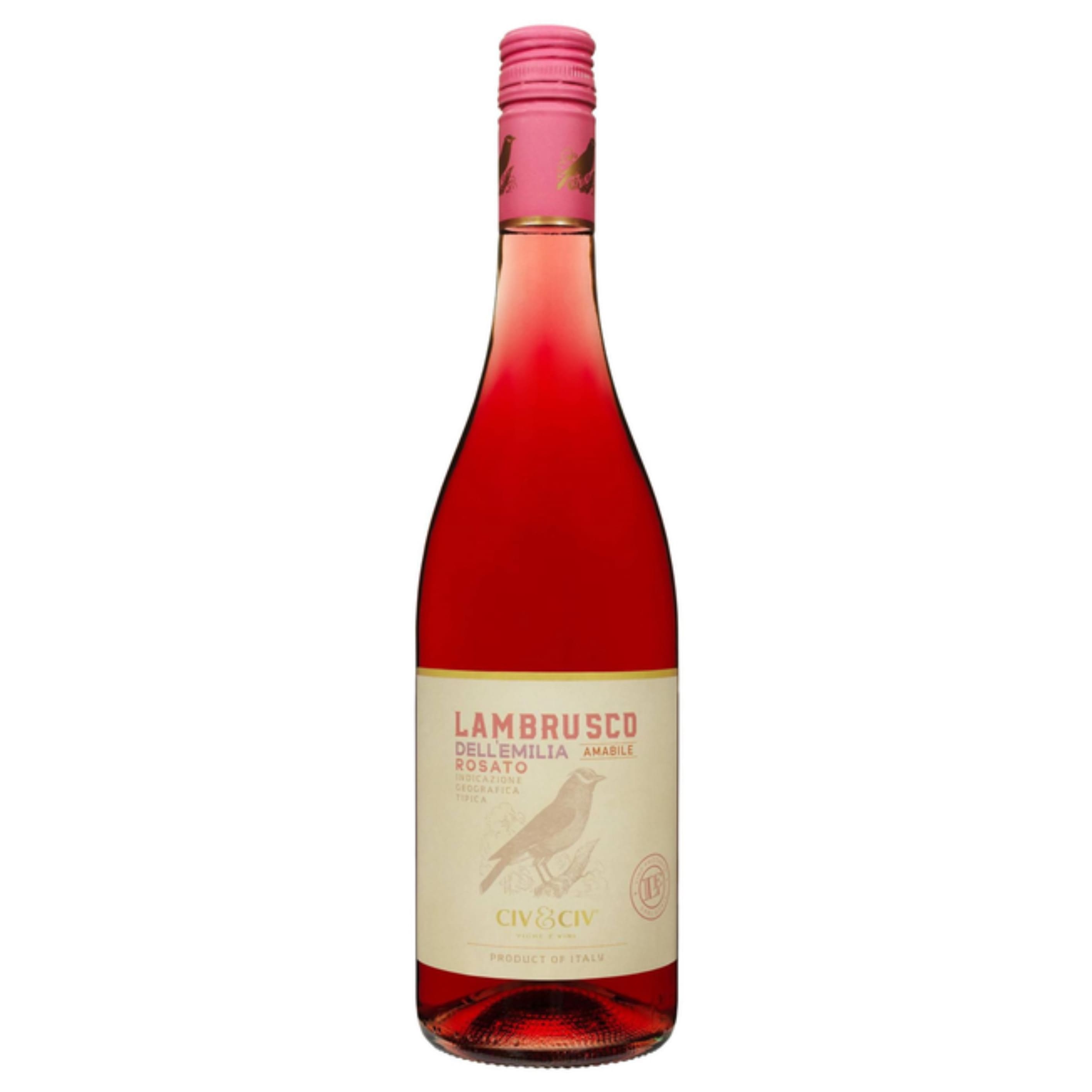 Вино н/ігр.Civ&Civ Lambrusco dell' Еmilia Rosato Amabile н/сол. рож. 7.5% 0.75 л 