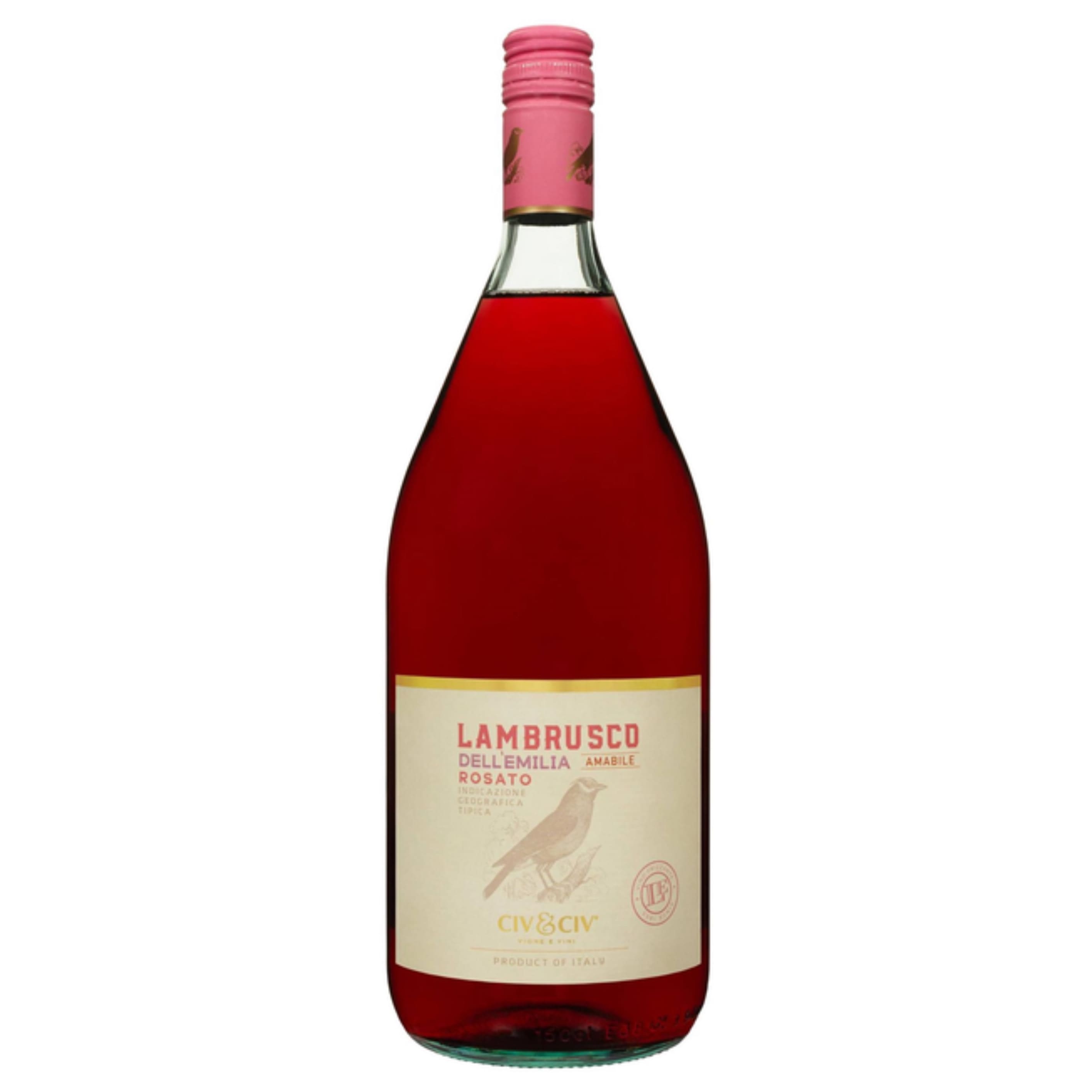 Вино н/ігр.Civ&Civ Lambrusco dell' Еmilia Rosato Amabile н/сол. рож. 7.5% 1.5 л 