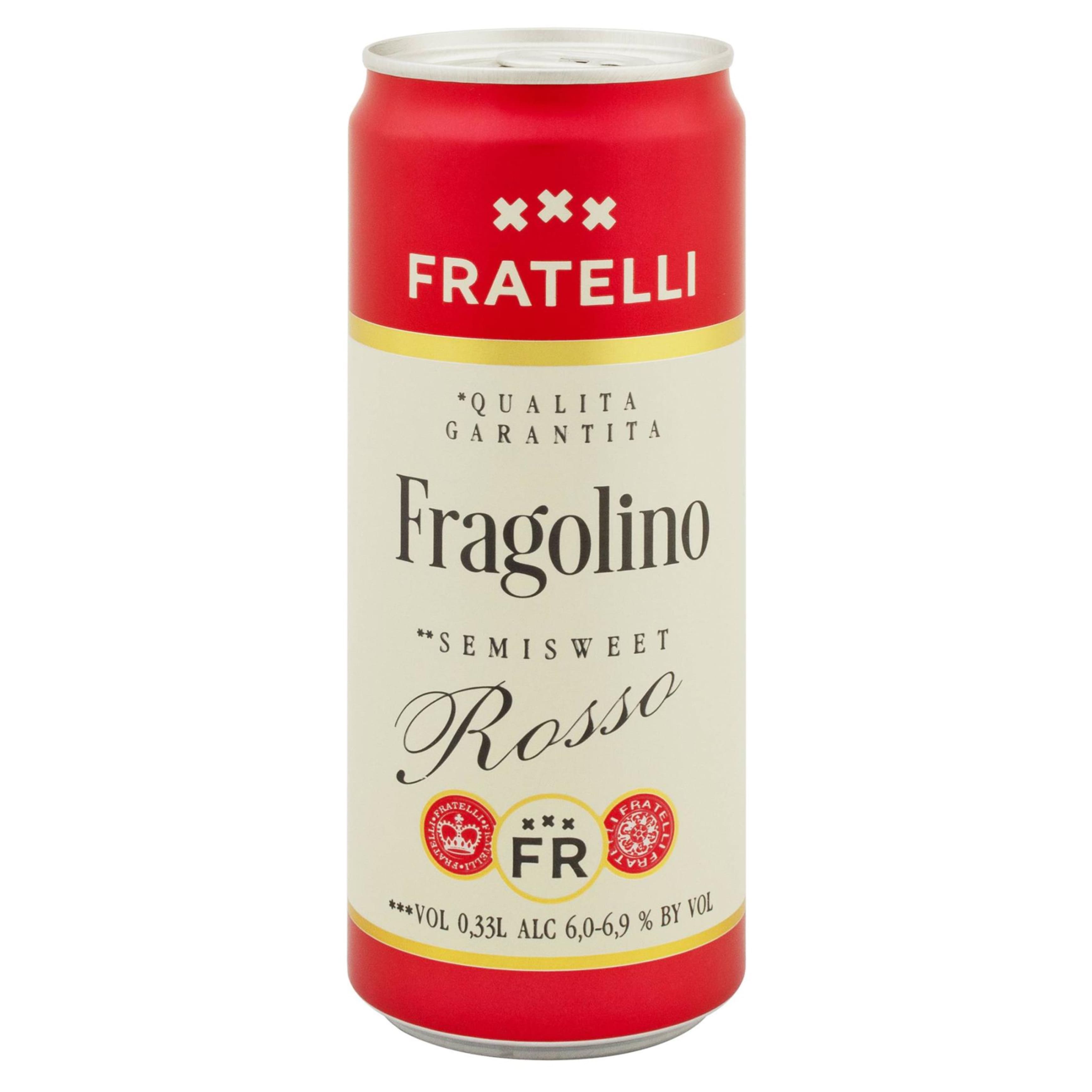 Напій вин. ігр. Fratelli Fragolino Rosso н/сол. червоний 6.9% 0.33 л з/б