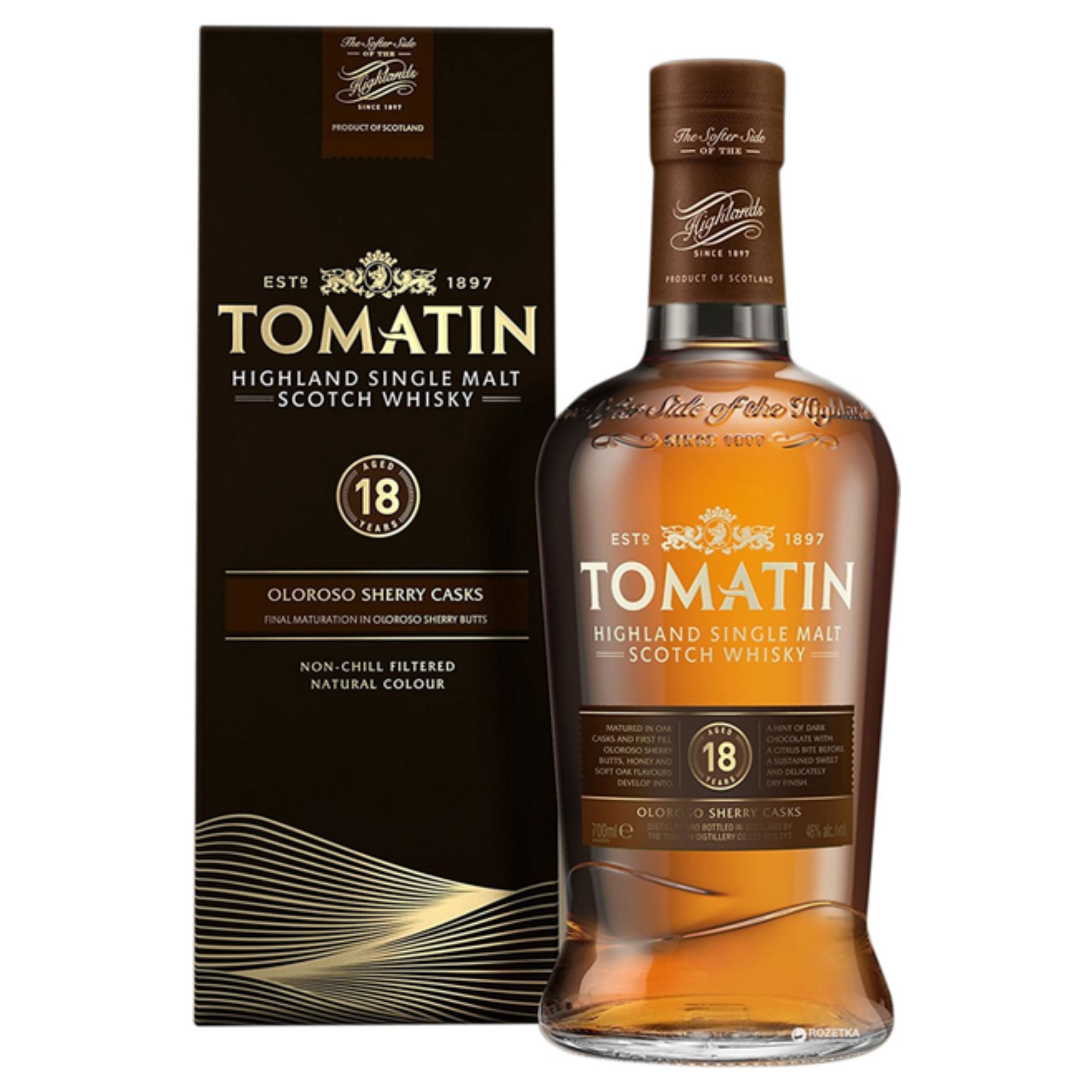 Віскі Tomatin 18 y.o. 46% 0.7 л