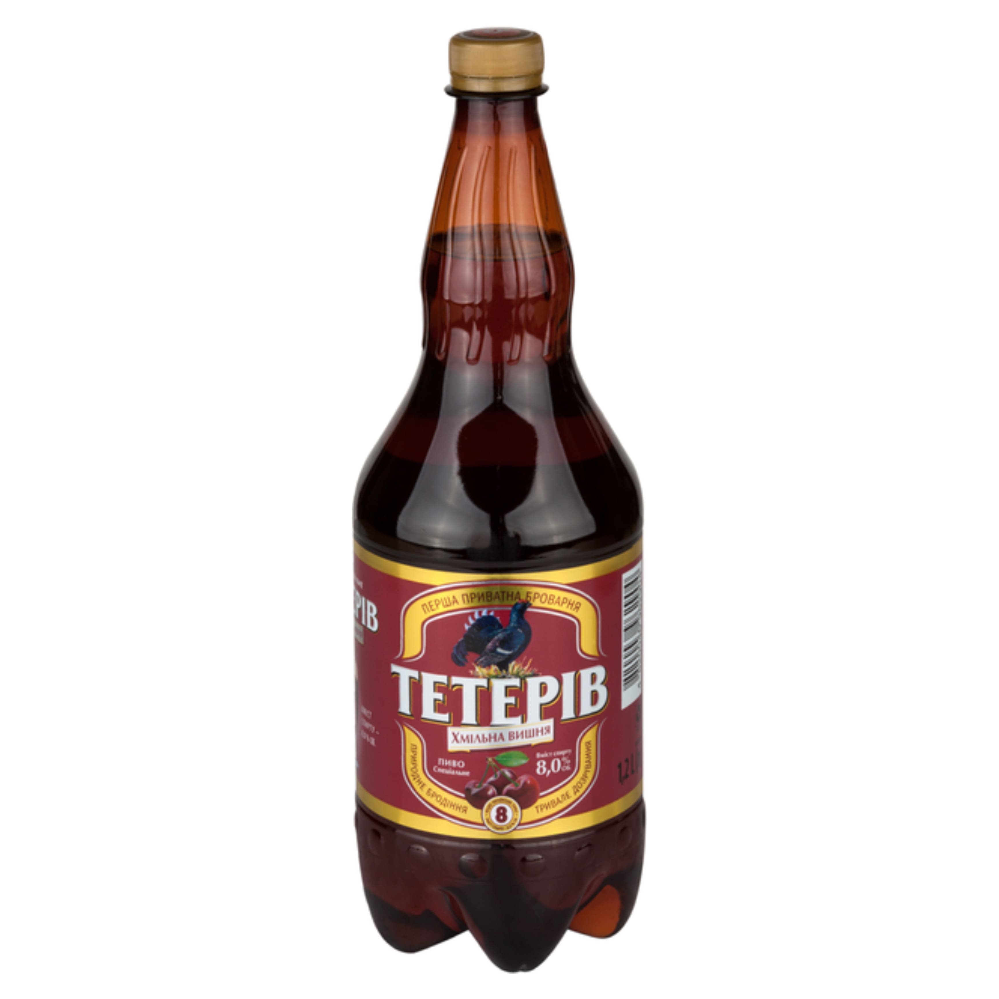 Пиво Тетерів Хмільна вишня напівтемне 8% 1.2 л ПЕТ