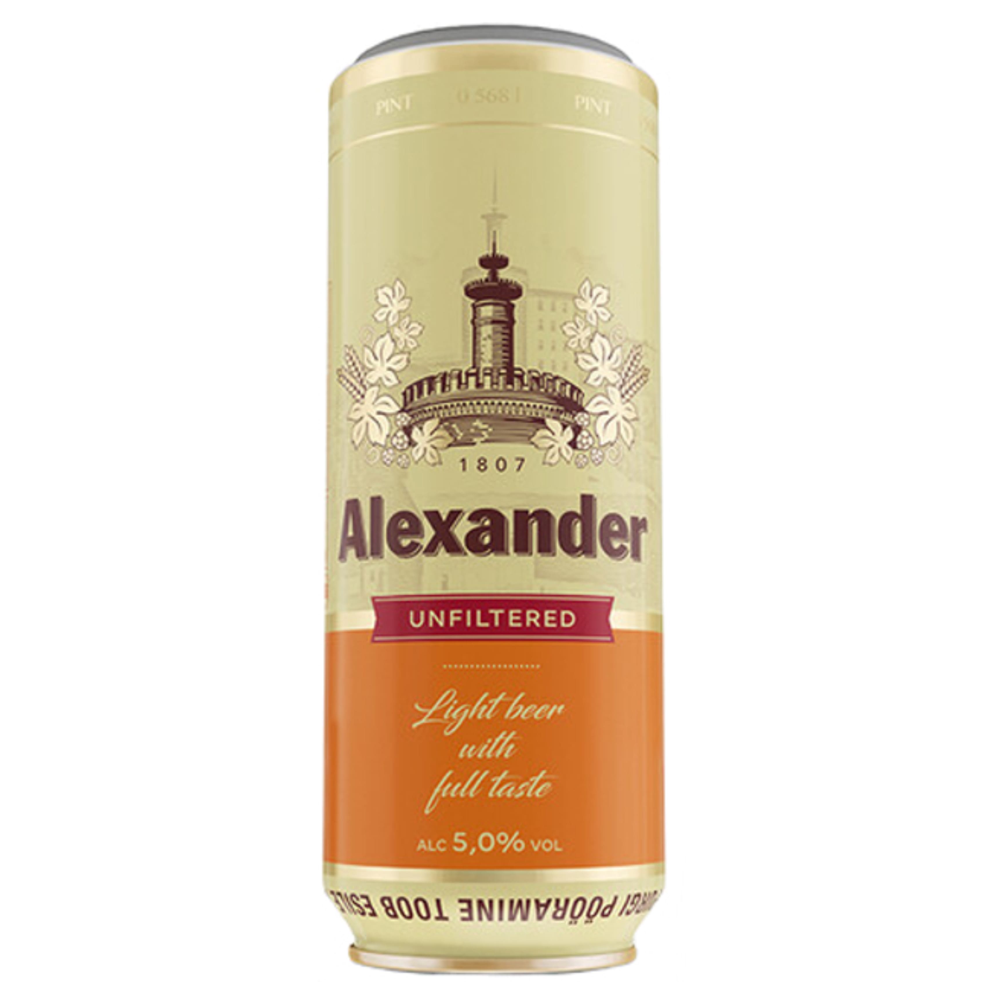 Пиво A. Le Coq Alexander Unfiltered світле 5% 0.568 л з/б