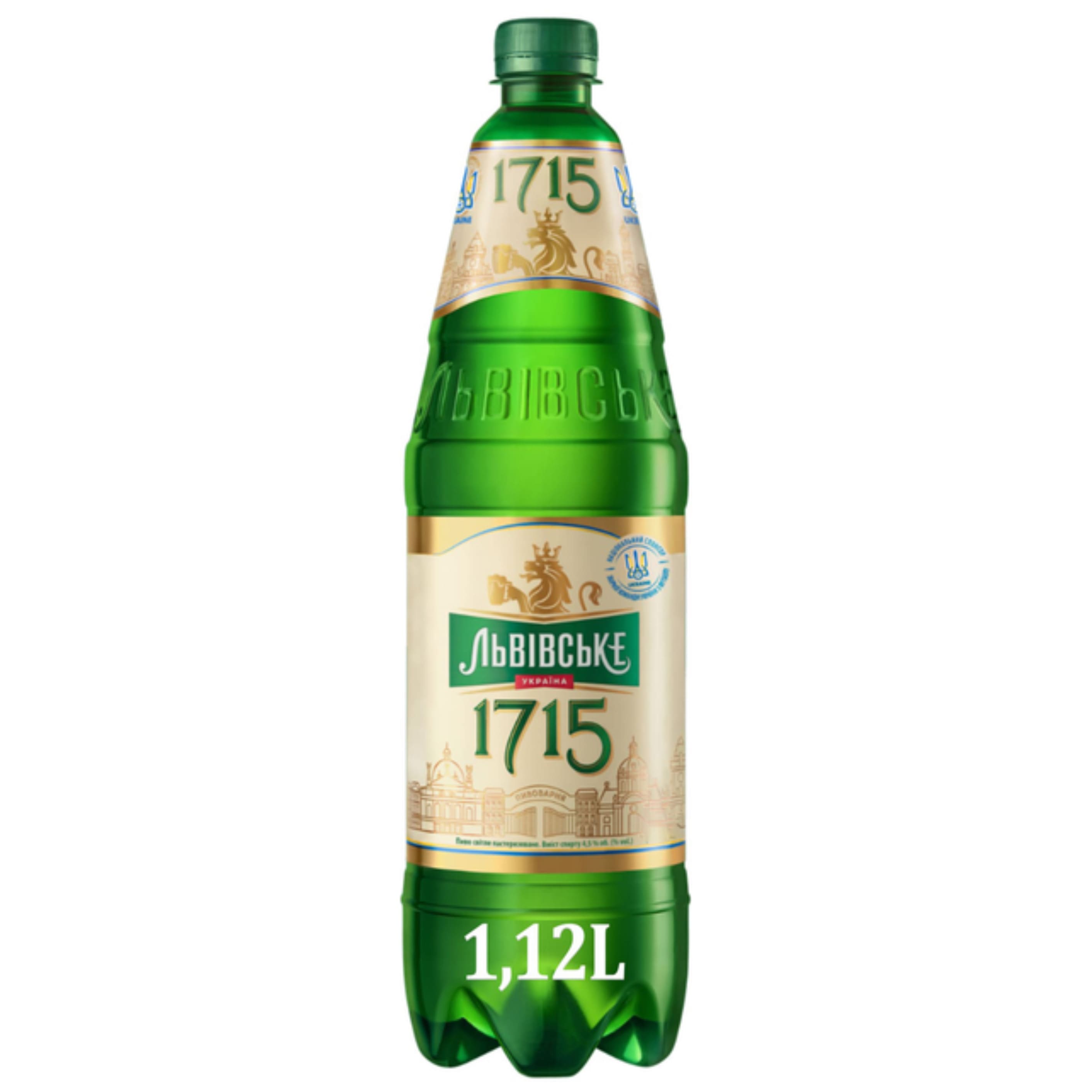 Пиво Львівське 1715 світле 4.5% 1.12 л ПЕТ