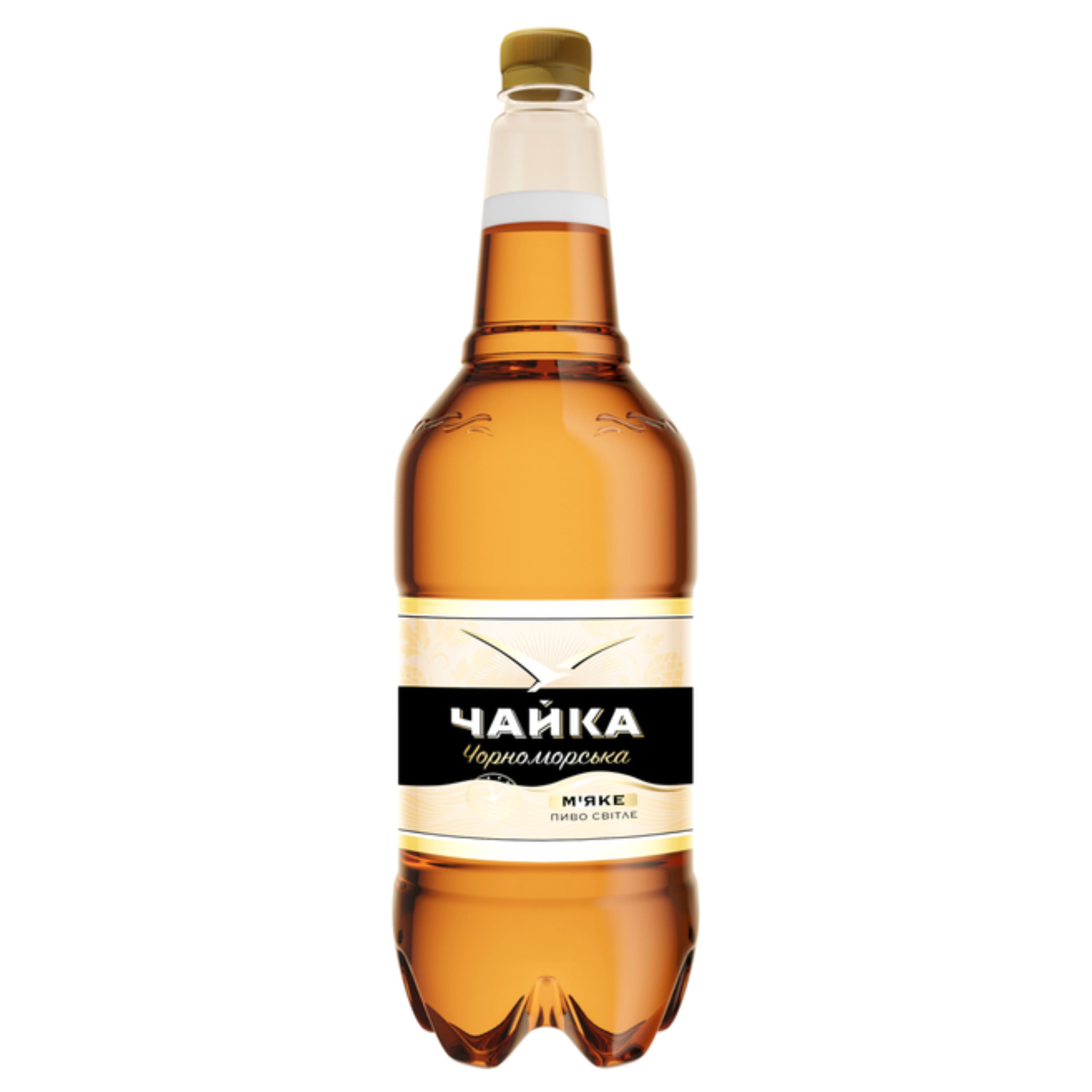 Пиво Чайка Чорноморська світле 4.5% 1.45 л ПЕТ