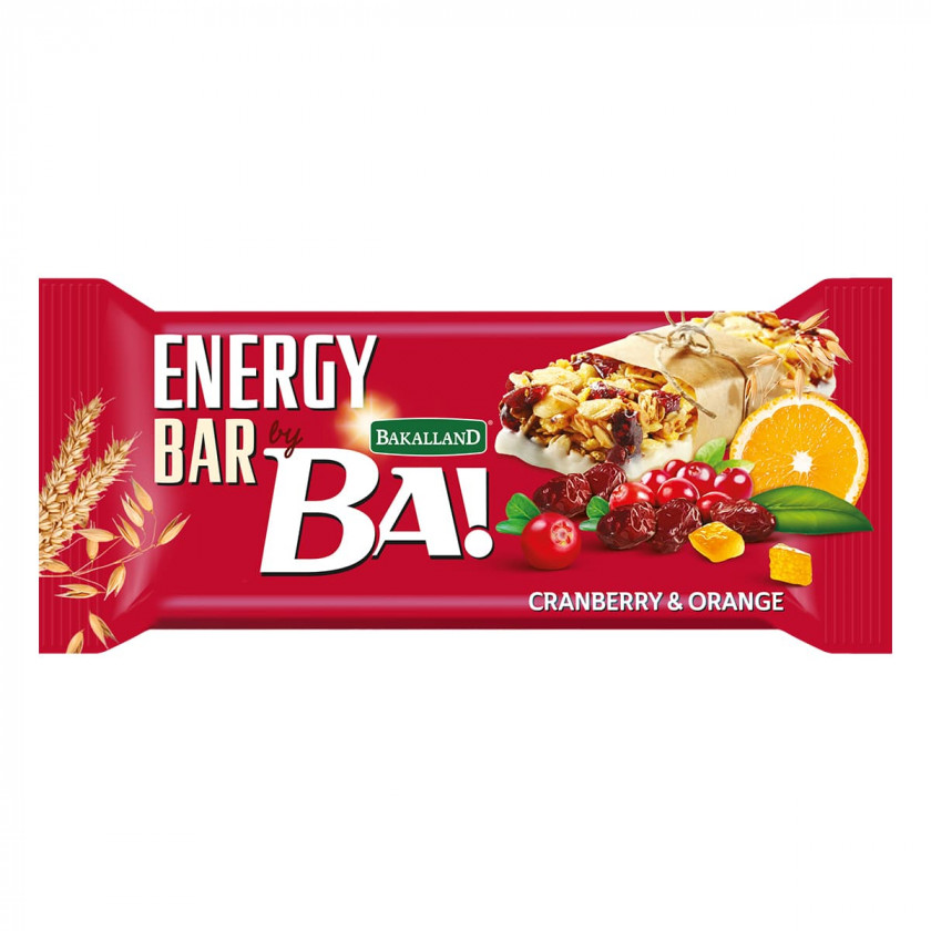Батончик Журавлина-апельсин 40г ТМ Bakalland