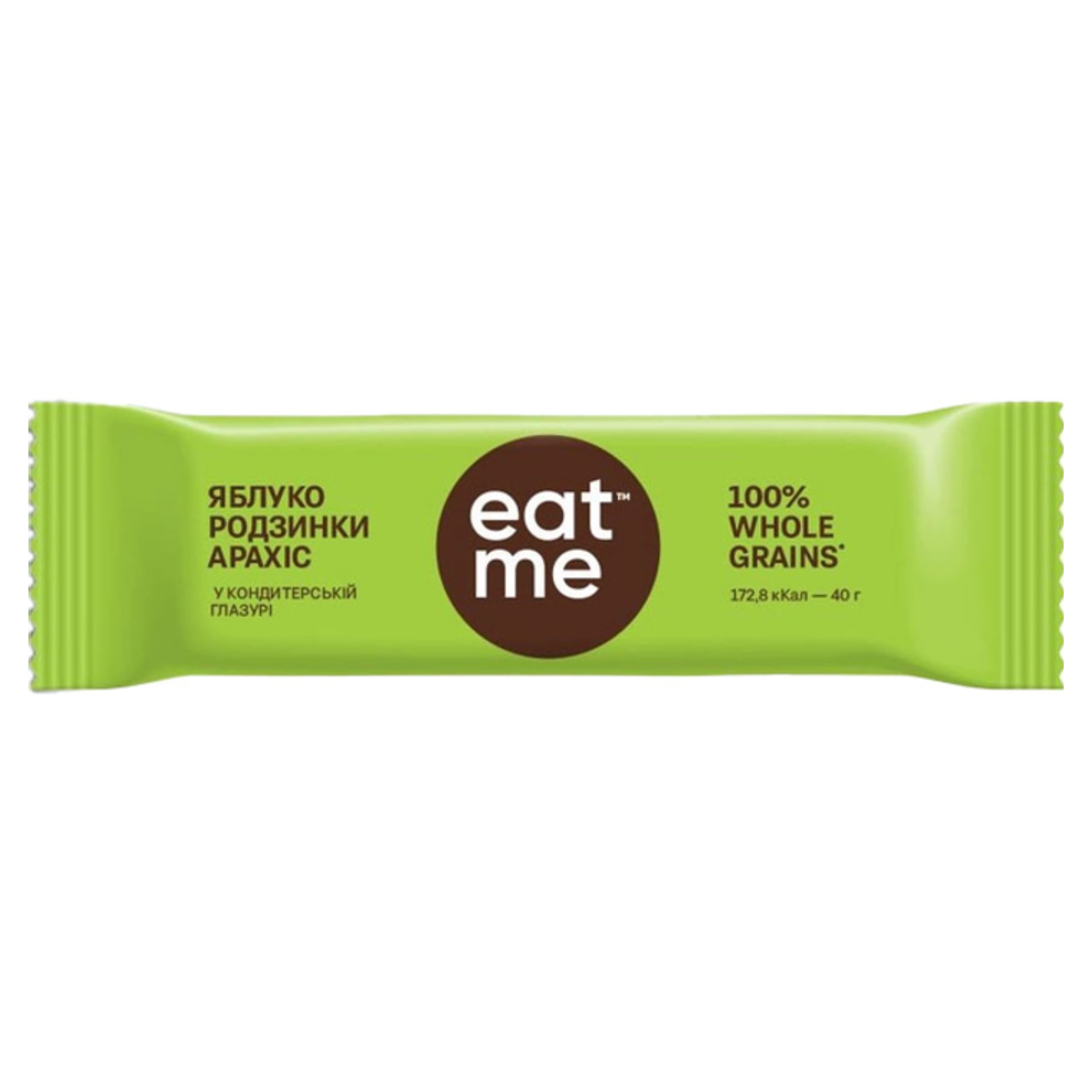 Батончик EatMe Родзинки-Яблуко-Горіхи у шоколаді 40г