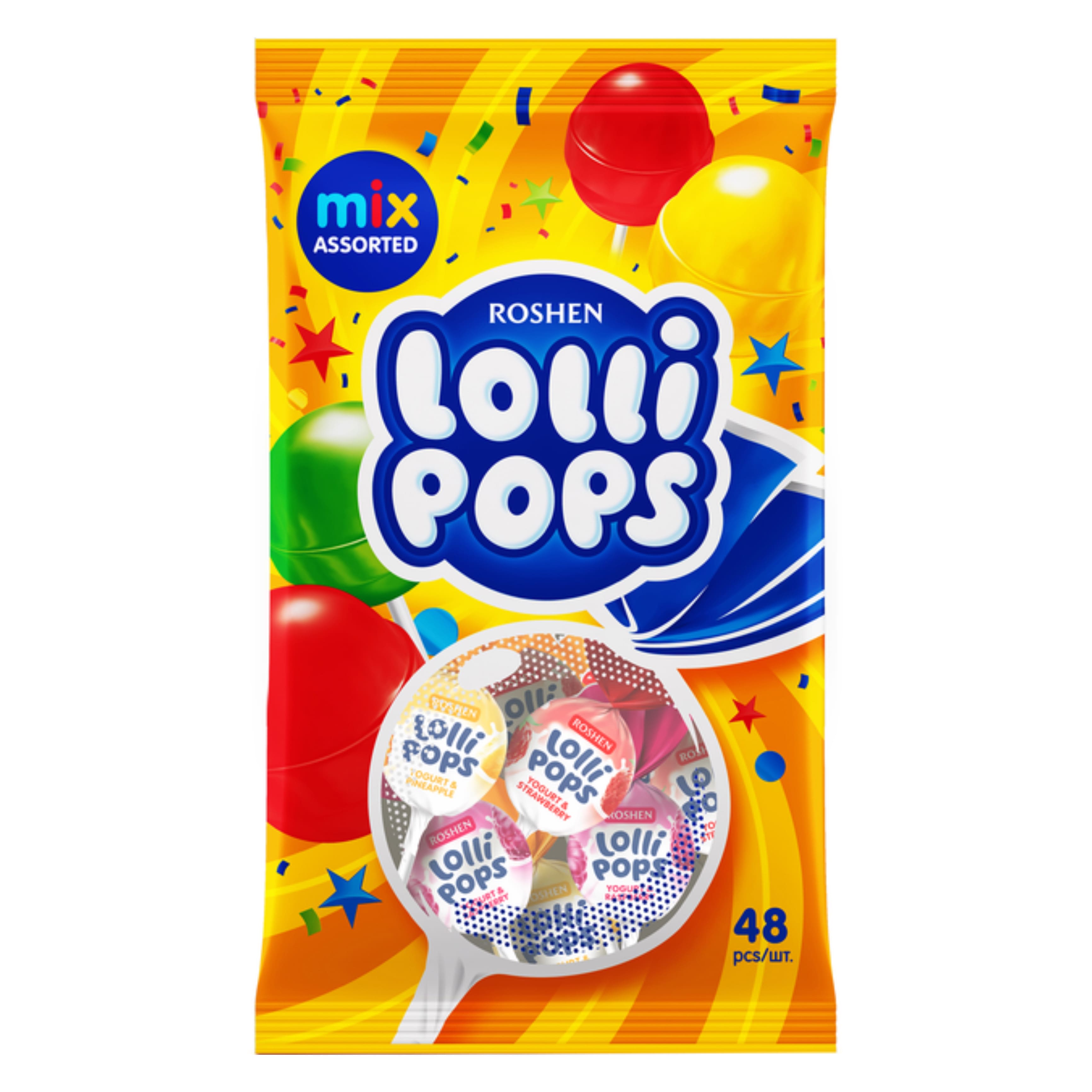 Карамель Рошен LolliPops йогурт смак 920г