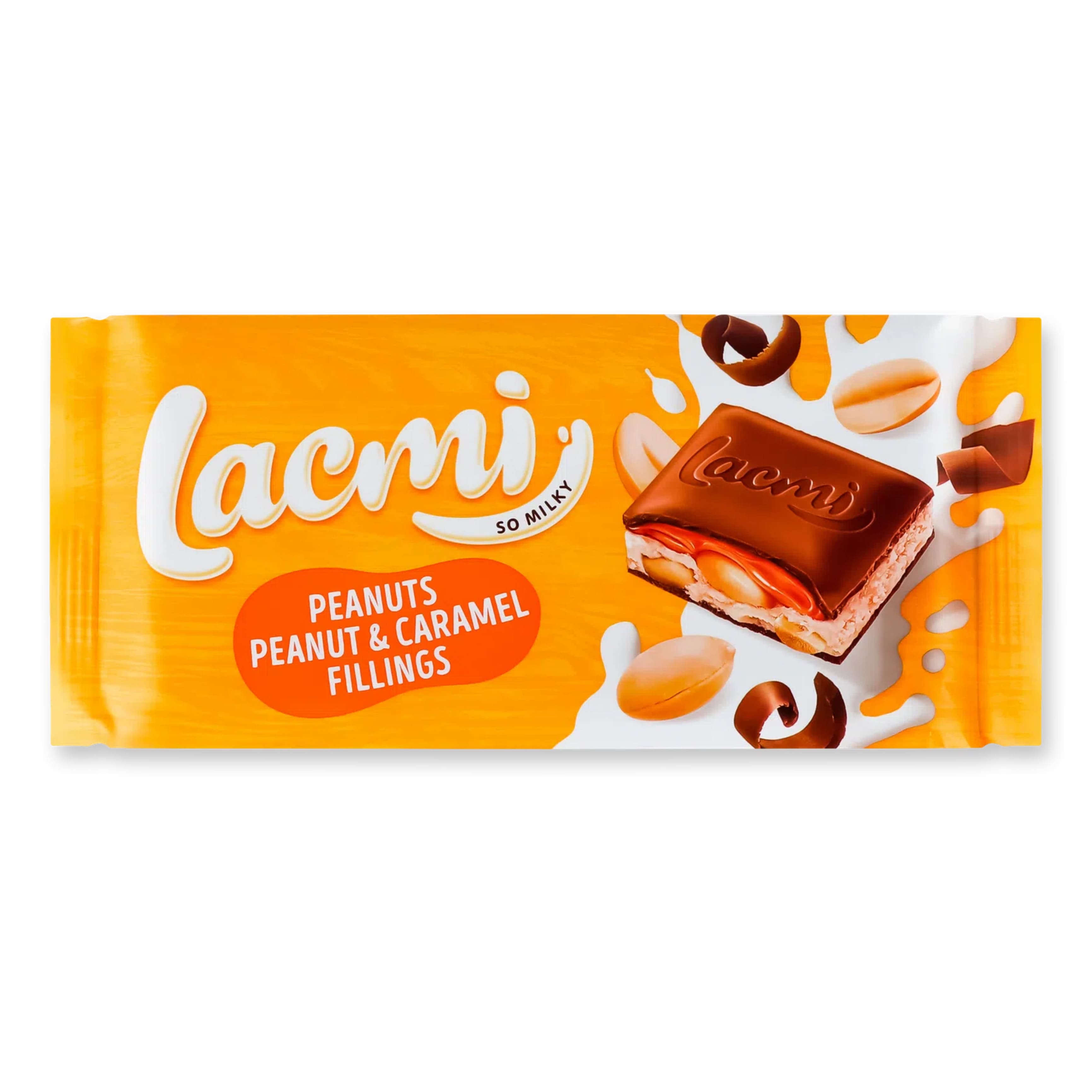 Шоколад Lacmi молочний арахіс карамель 87г