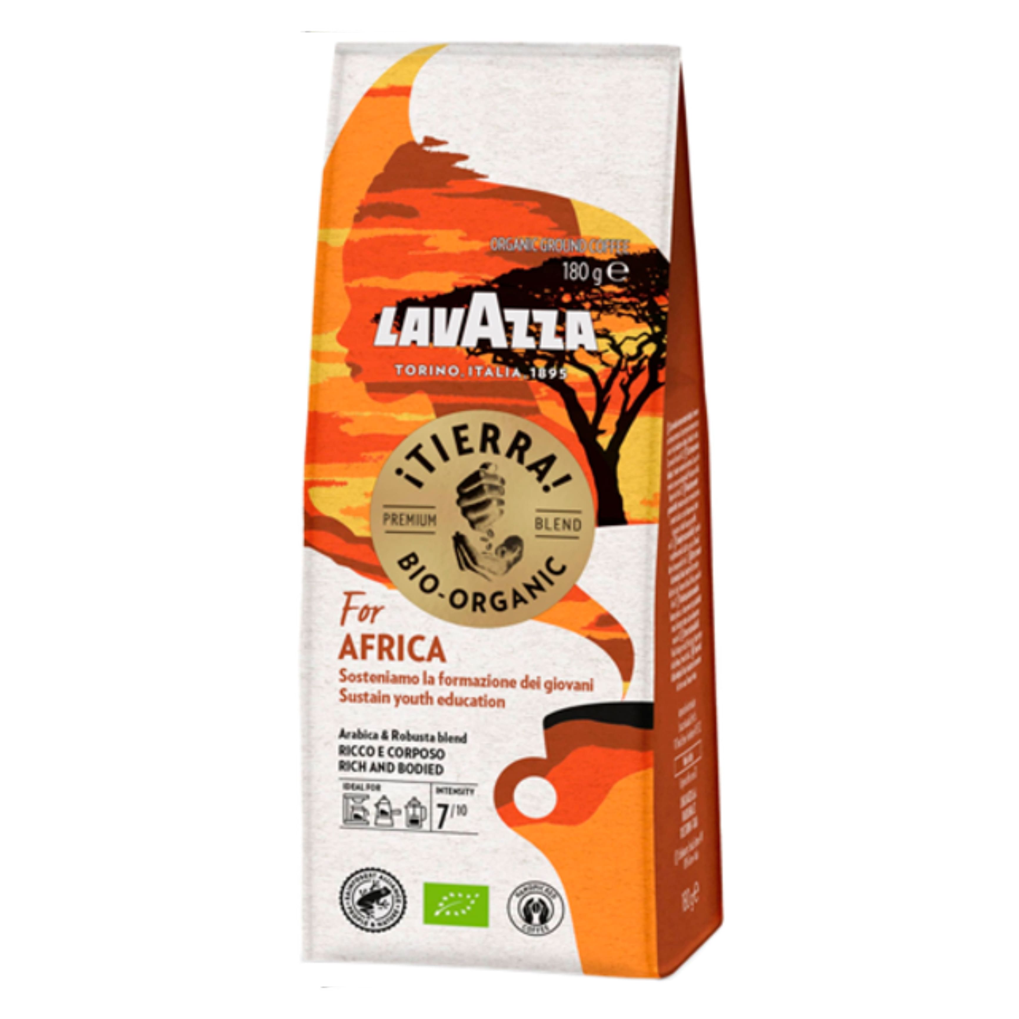 Кава мелена Lavazza Tierra Africa bio (кольорова) 180г