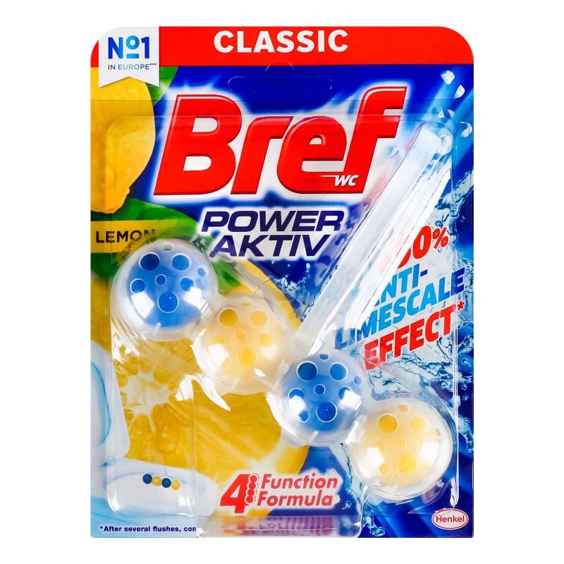 Туалетні блоки для унітазу Bref Сила актив Лимон 50г