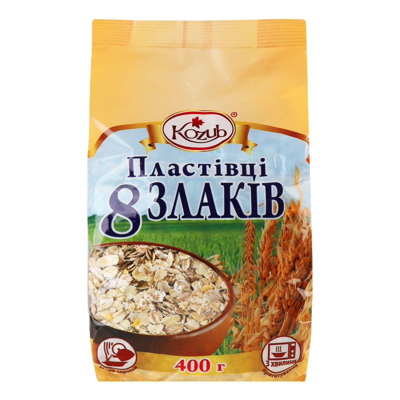 Пластівці Козуб 8 злаків пакет 400г