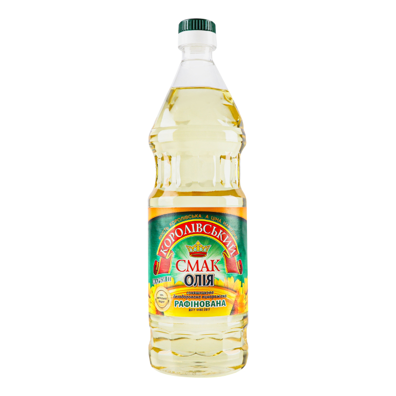 Олія соняшникова рафінована дезодорована Королівський Смак 880мл