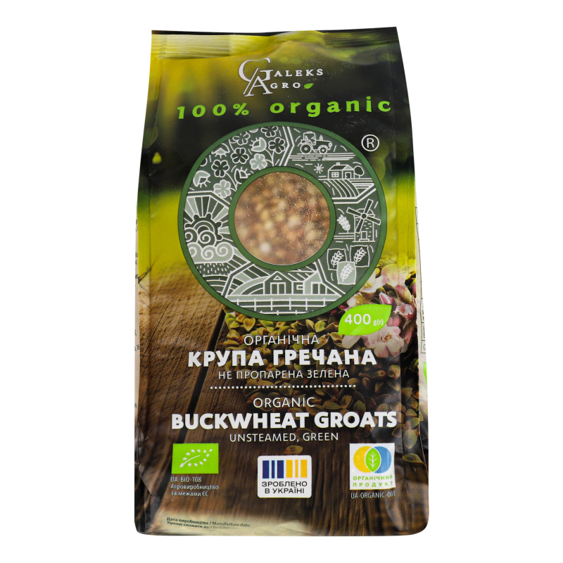 Крупа гречана ядриця (зелена) Органік 400г