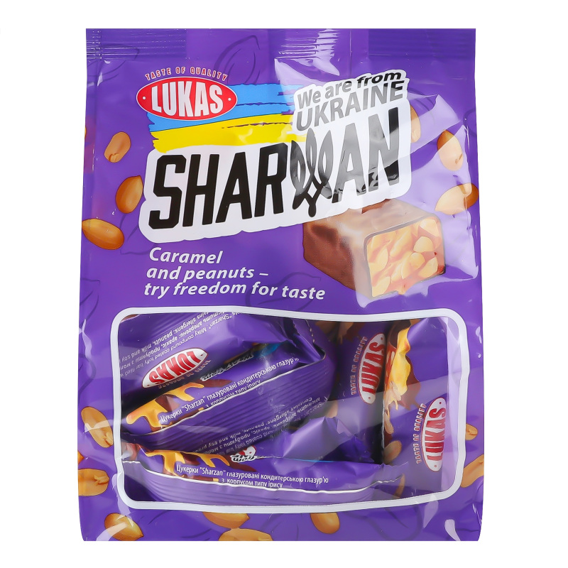 Цукерки Лукас Sharzan з корпусом типу ірису та глазуровані 200г