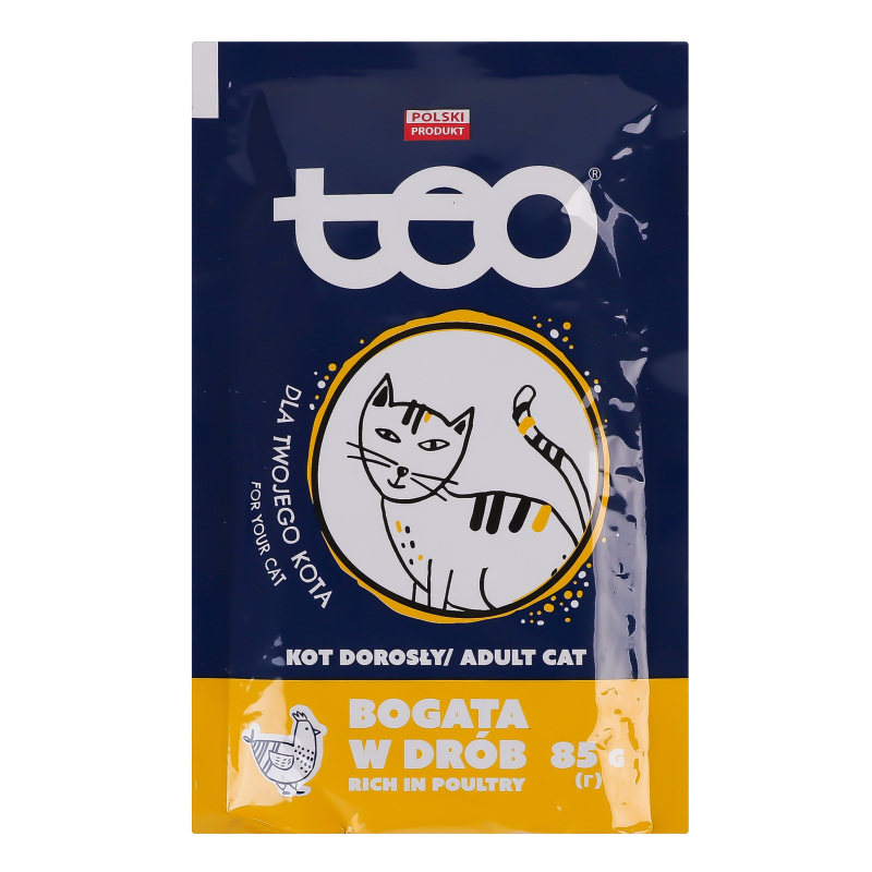 Корм для котів ТЕО соус птиця вологий 85г