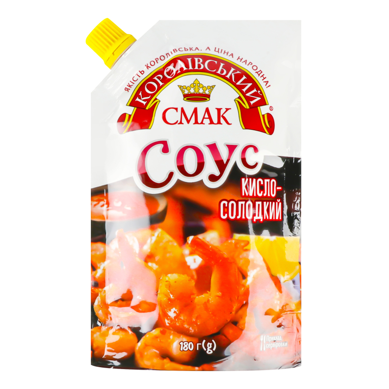 Соус томатний Кисло-солодкий Королівський Смак дой-пак 180г