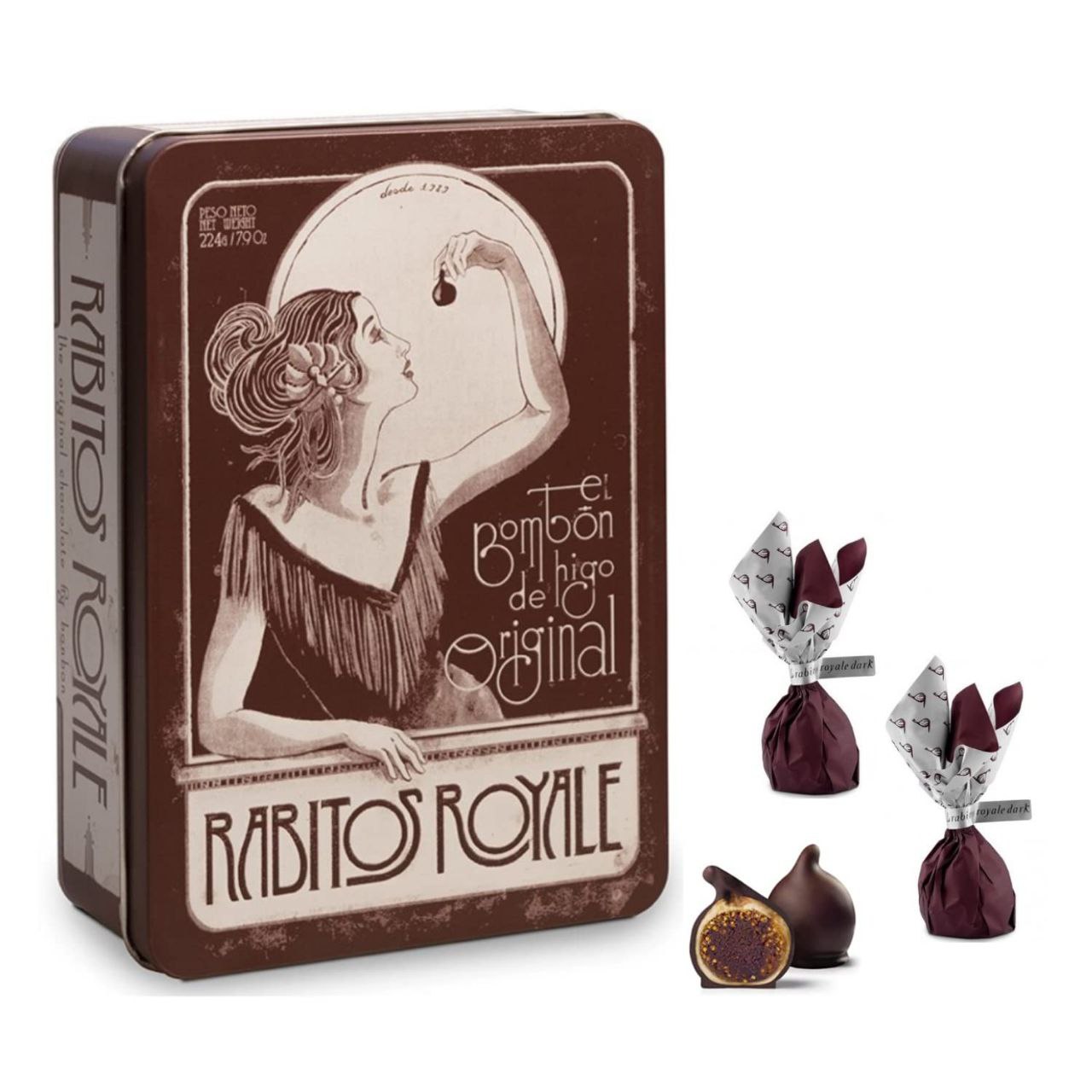 Інжир Rabitos Royale тем шоколад мет коробка 248г