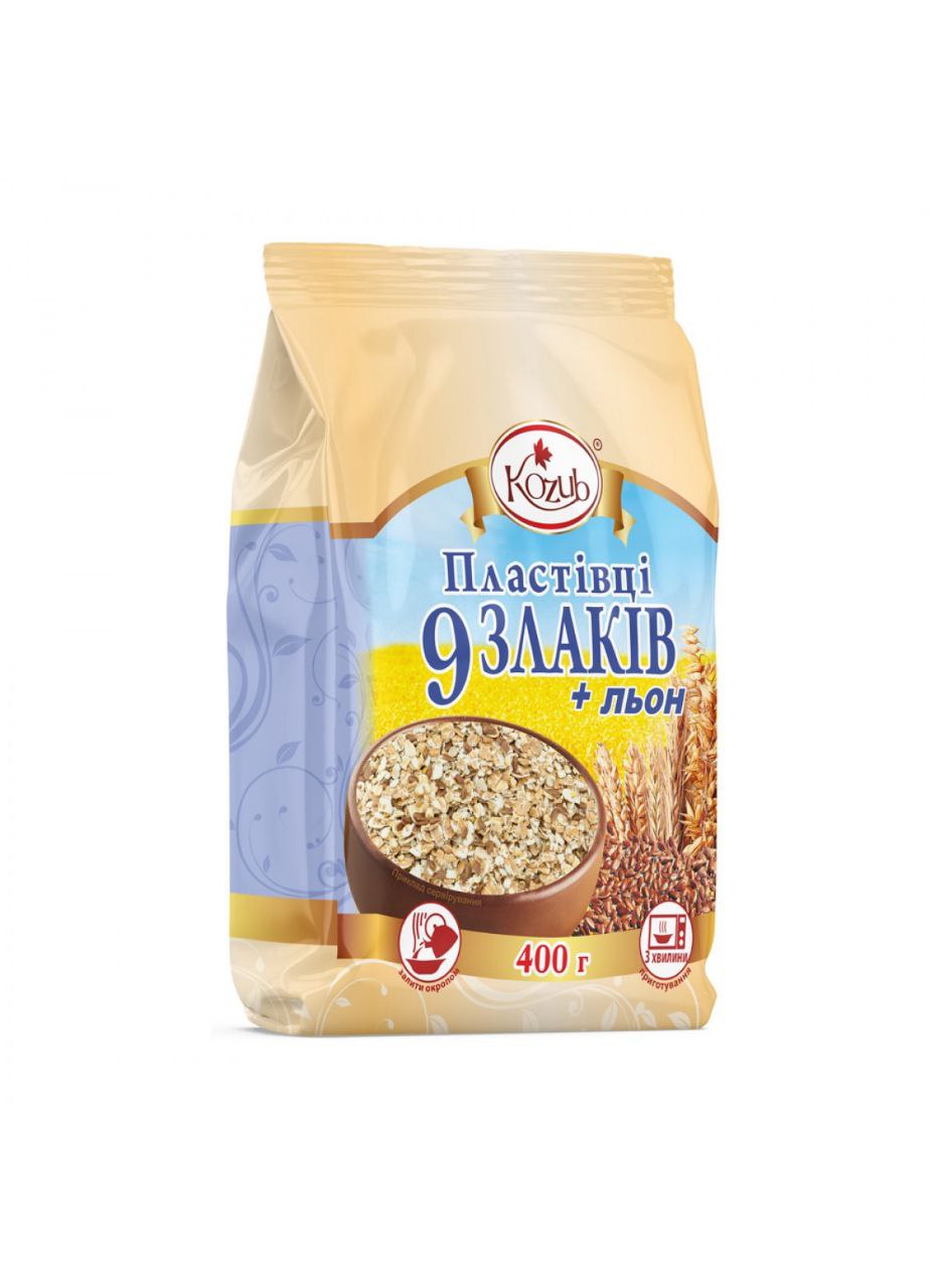 Пластівці Козуб 9 злаків+насіння льону пакет 400г