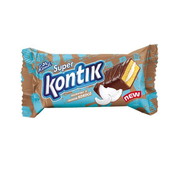 Тістечко бісквітне Super Kontik Конті зі смаком кокоса 50г