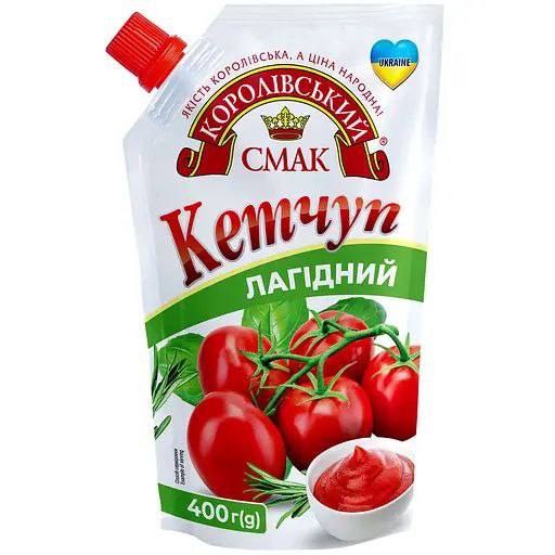 Кетчуп Лагідний Королівський смак дой-пак 400г